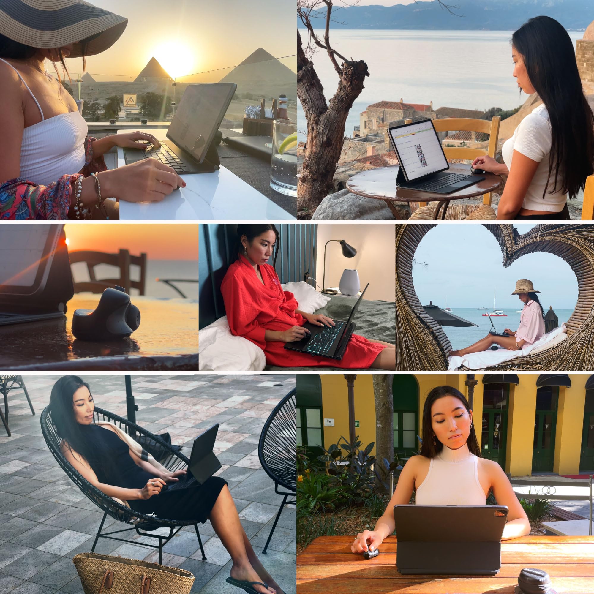 Swiftpoint ProPoint Wireless Ergonomic Mouse - Bluetooth Rechargeable Presentation Clicker & Laser Pointer for Laptop, iPad, PC - Portable Mini Travel Design (Black) | Perfect for Business Meetings, Remote Work & On-the-Go Professionals