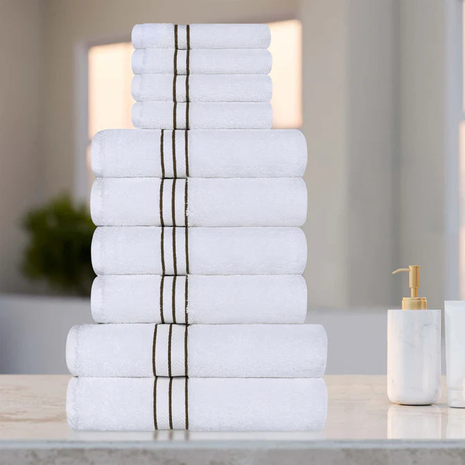 Premium 10-Piece Turkish Cotton Towel Set - Ultra Plush, Highly Absorbent Bath Towels for Spa, Gym & Luxury Home Use