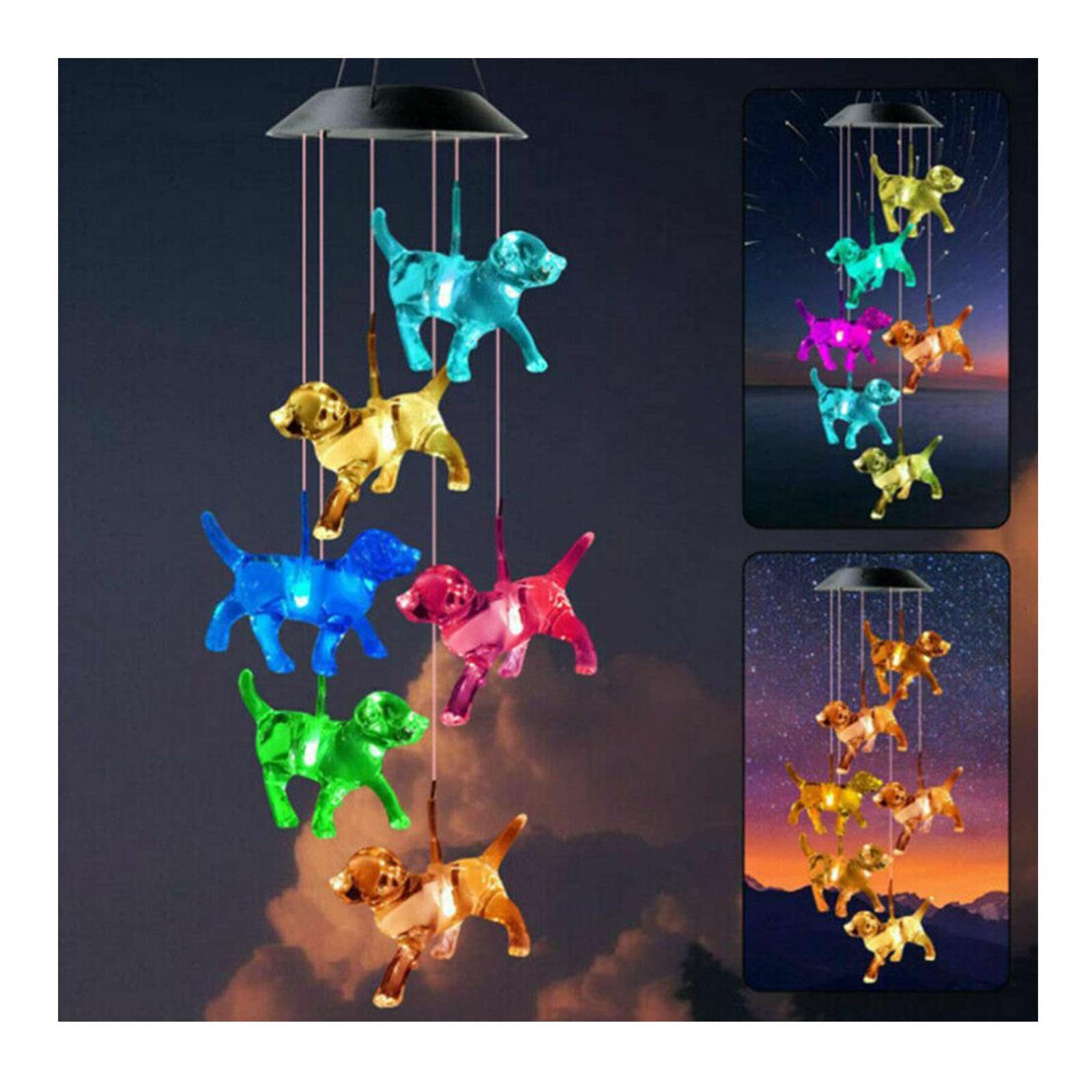 Solar Powered Color Changing Wind Chime Lights - Outdoor Waterproof LED Hanging Decor for Garden, Patio, Balcony | Perfect Gift for Women, Mothers, Wives & Girlfriends (Birthday, Valentine's Day, Sympathy Gift) | Creates Soothing Ambiance for Relaxation & Meditation