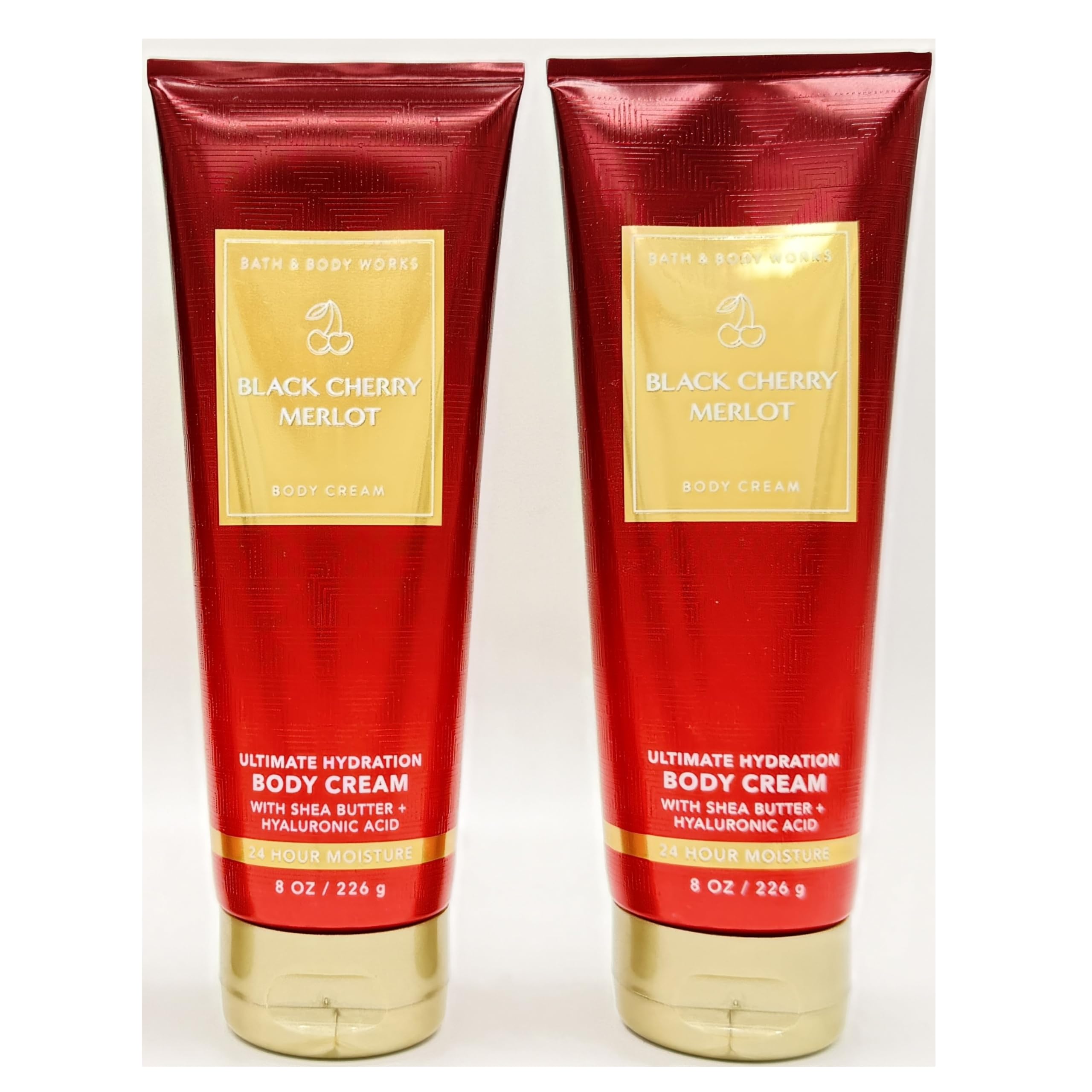 Black Cherry Merlot Hydrating Body Cream Duo - 2 Pack (8oz Each) | Ultra-Moisturizing Bath & Body Set for Dry Skin Care & Relaxation | Perfect for Spa Nights & Self-Care Gifts