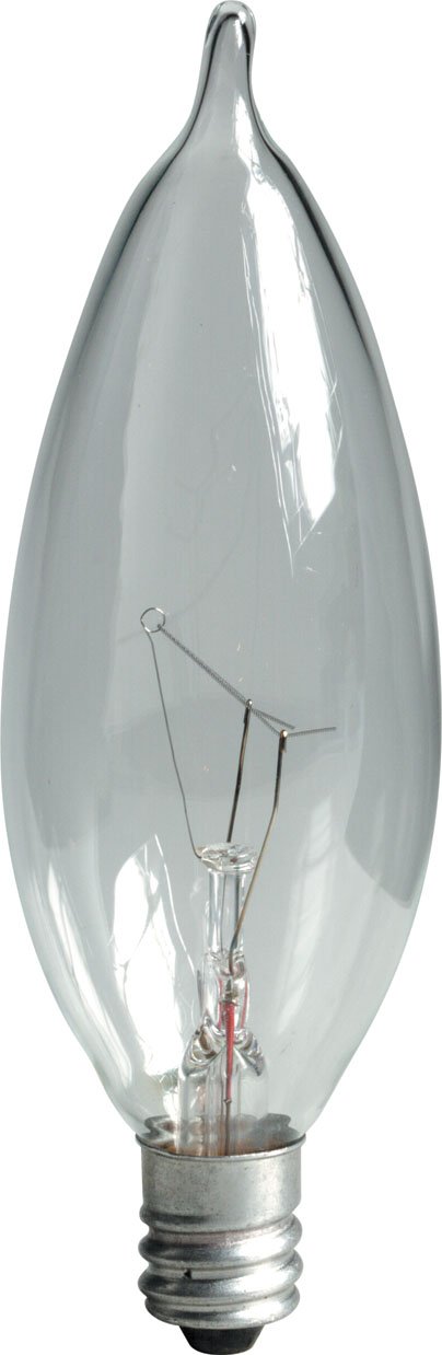 GE Crystal Clear Bent Tip Decorative Light Bulbs (25W, 210 Lumen) - E12 Candelabra Base, 120-Pack - Perfect for Chandeliers, Ceiling Fans & Vintage Fixtures