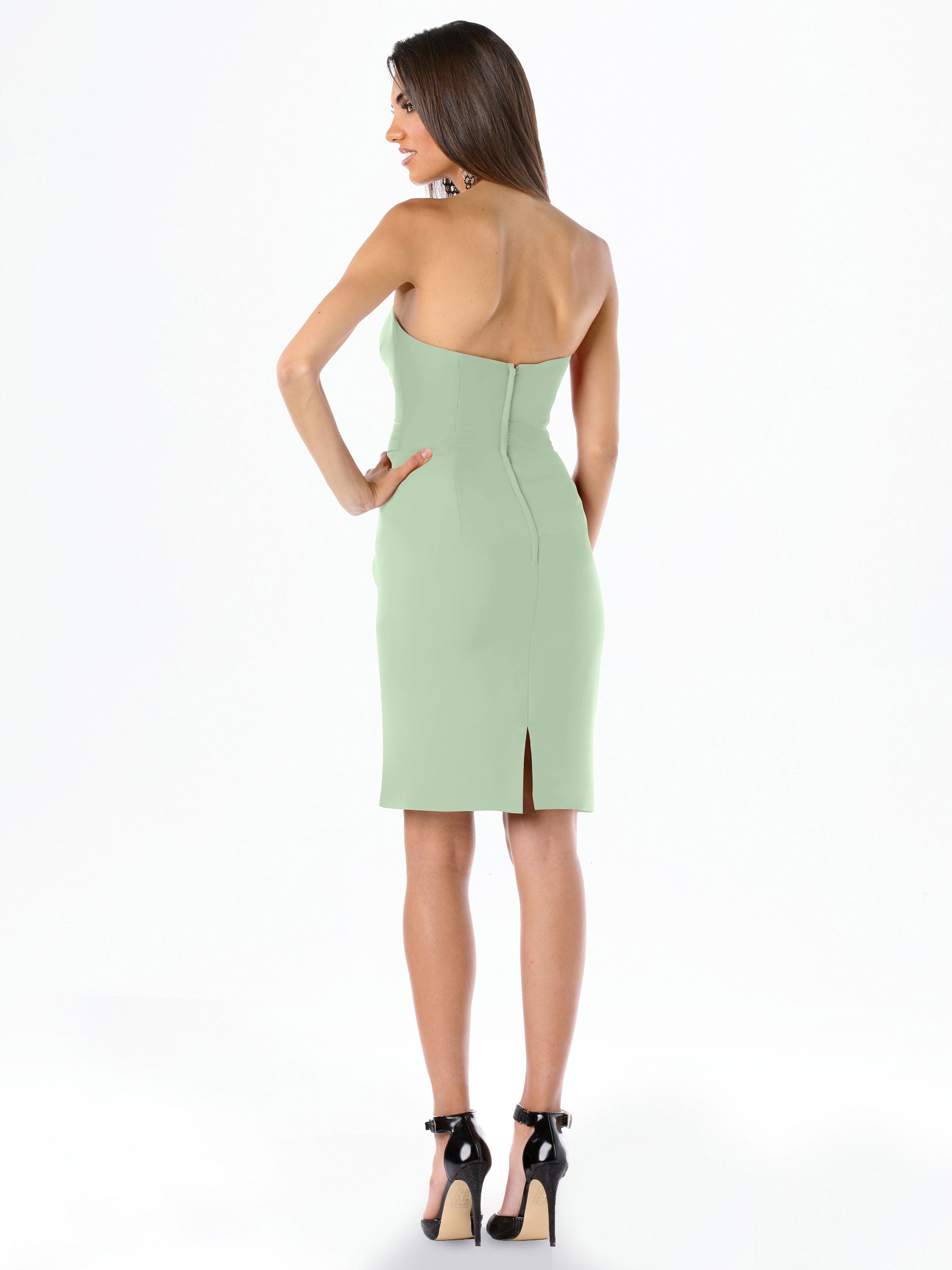 Elegant 80041 Knee-Length Chiffon Bridesmaid Dress with Sweetheart Neckline - Perfect for Weddings, Parties & Formal Events