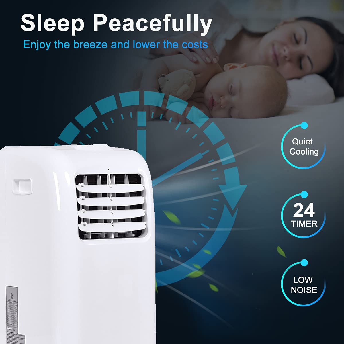 3-IN-1 Portable Air Conditioner 8000 BTU - Cooling Floor AC Unit with Dehumidifier & Remote Control - Includes Window Mount Kit - Perfect for Office, Dorm Room, Bedroom & Small Spaces - Stay Cool All Summer