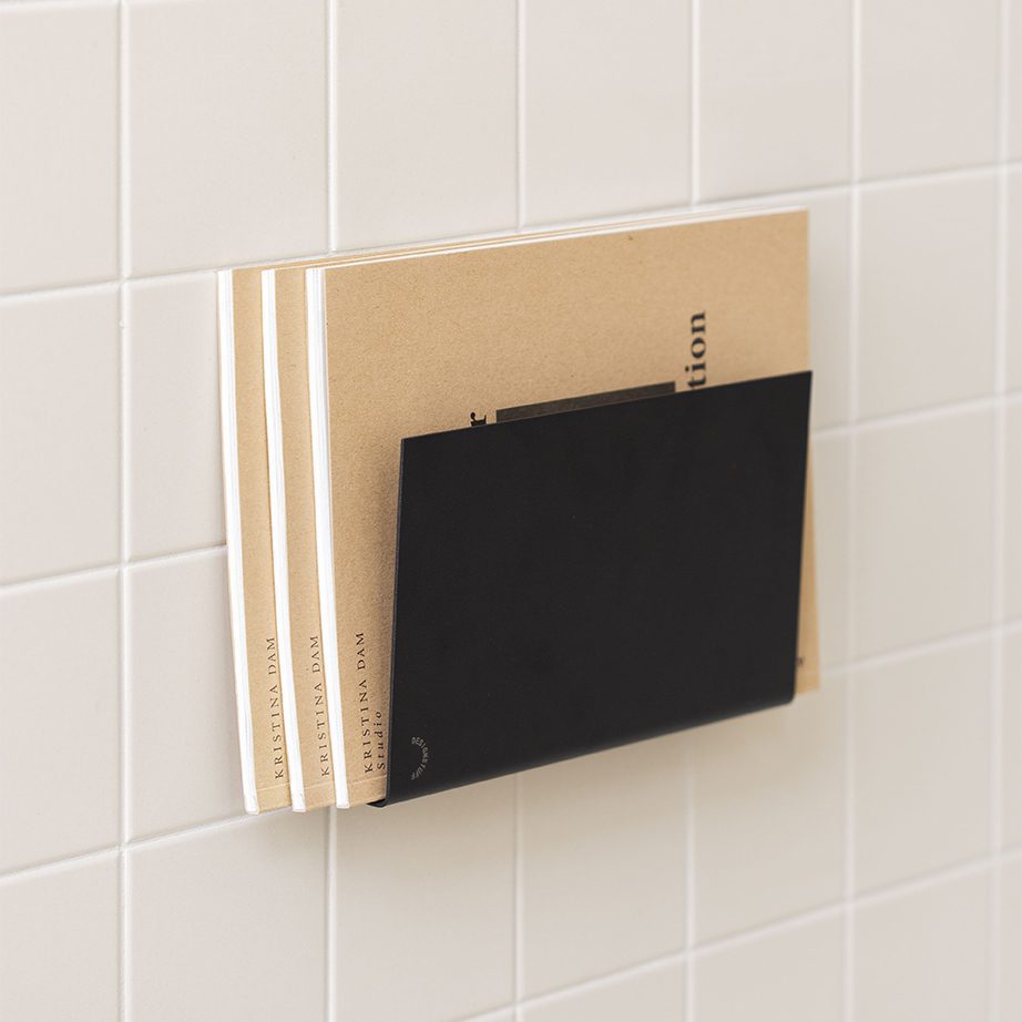 Wall Mounted Magazine Holder - Black Metal Organizer for Books, Newspapers & Mail - Perfect for Living Room, Office & Bedroom Storage