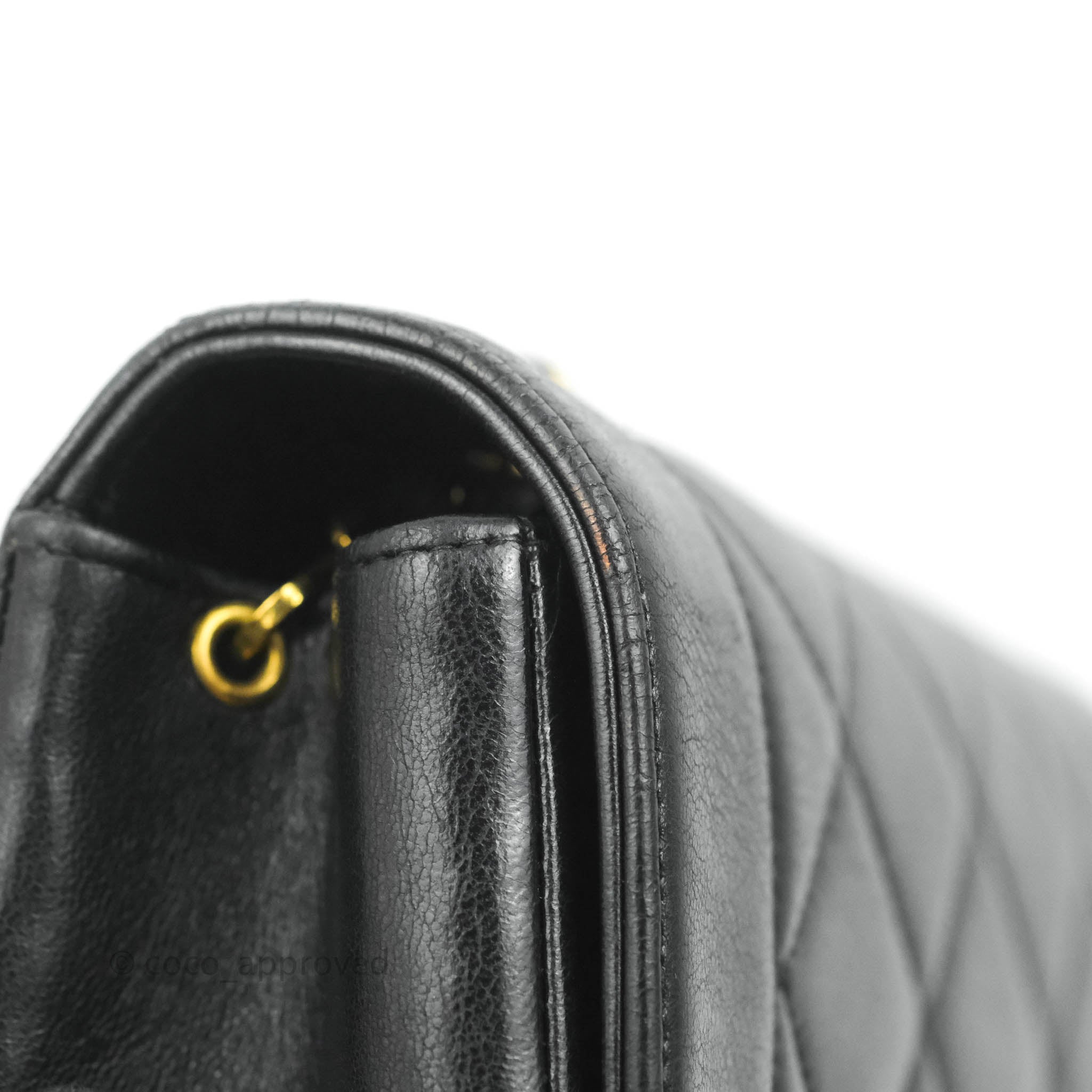 Chanel Vintage Classic Diana Flap Bag - Small Black Quilted Lambskin Leather Crossbody Purse for Women | Luxury Handbag for Evening Parties, Date Nights & Special Occasions
