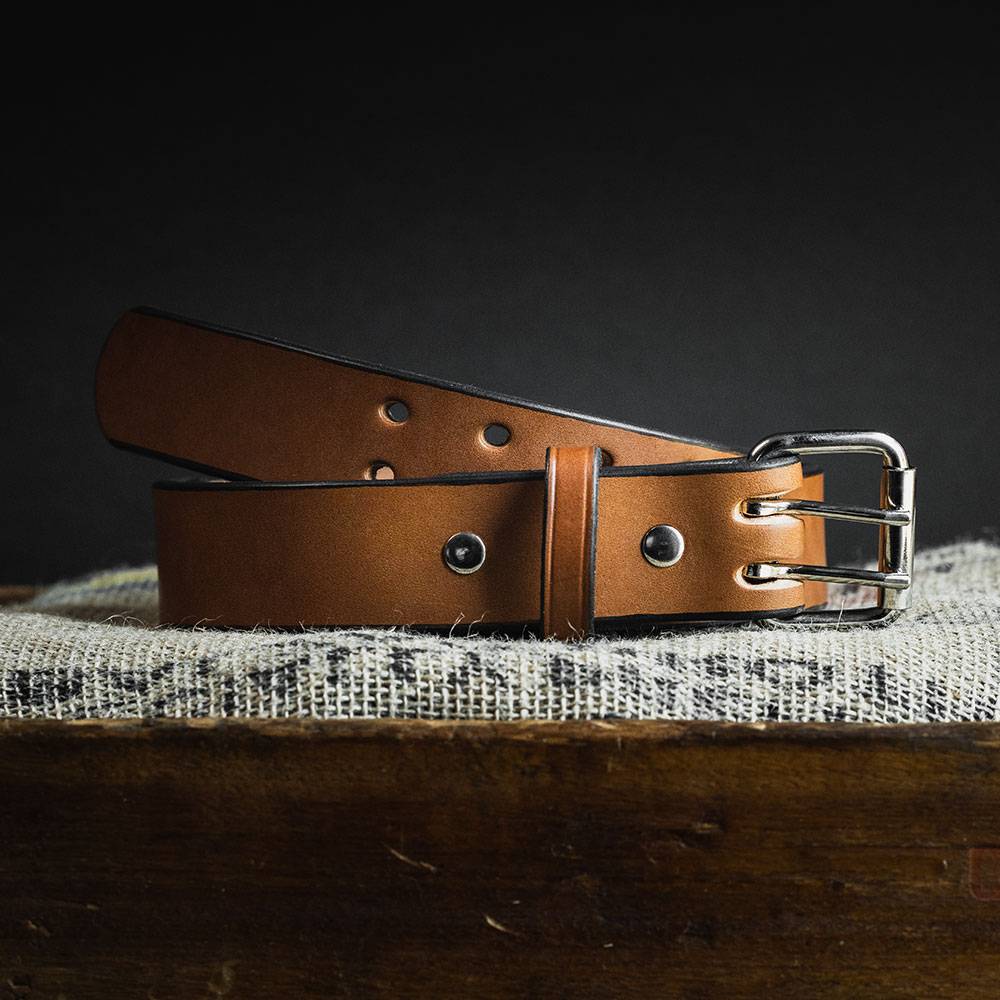 Double Prong Everyday Work Belt for Men - 1.5 Inch Durable Leather Dress Belt for Business Casual & Office Wear - Perfect for Professional & Formal Occasions