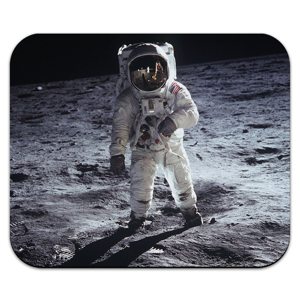 Apollo 11 Moon Landing Astronaut Space Mouse Pad - Non-Slip Gaming & Office Desk Mat with NASA Design for PC & Laptop Users