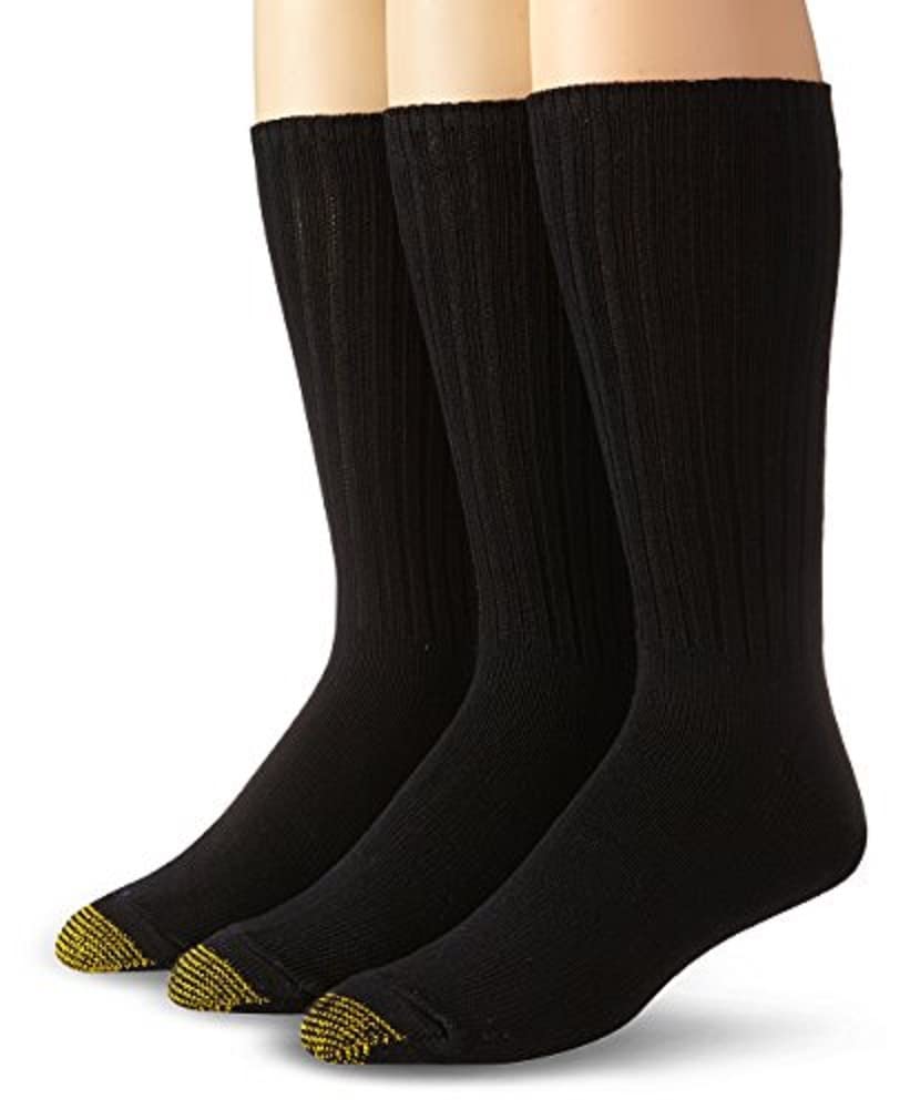 GOLDTOE Men's Cotton Fluffies Crew Socks - Soft & Comfortable Everyday Socks for Work, Casual & Home Wear