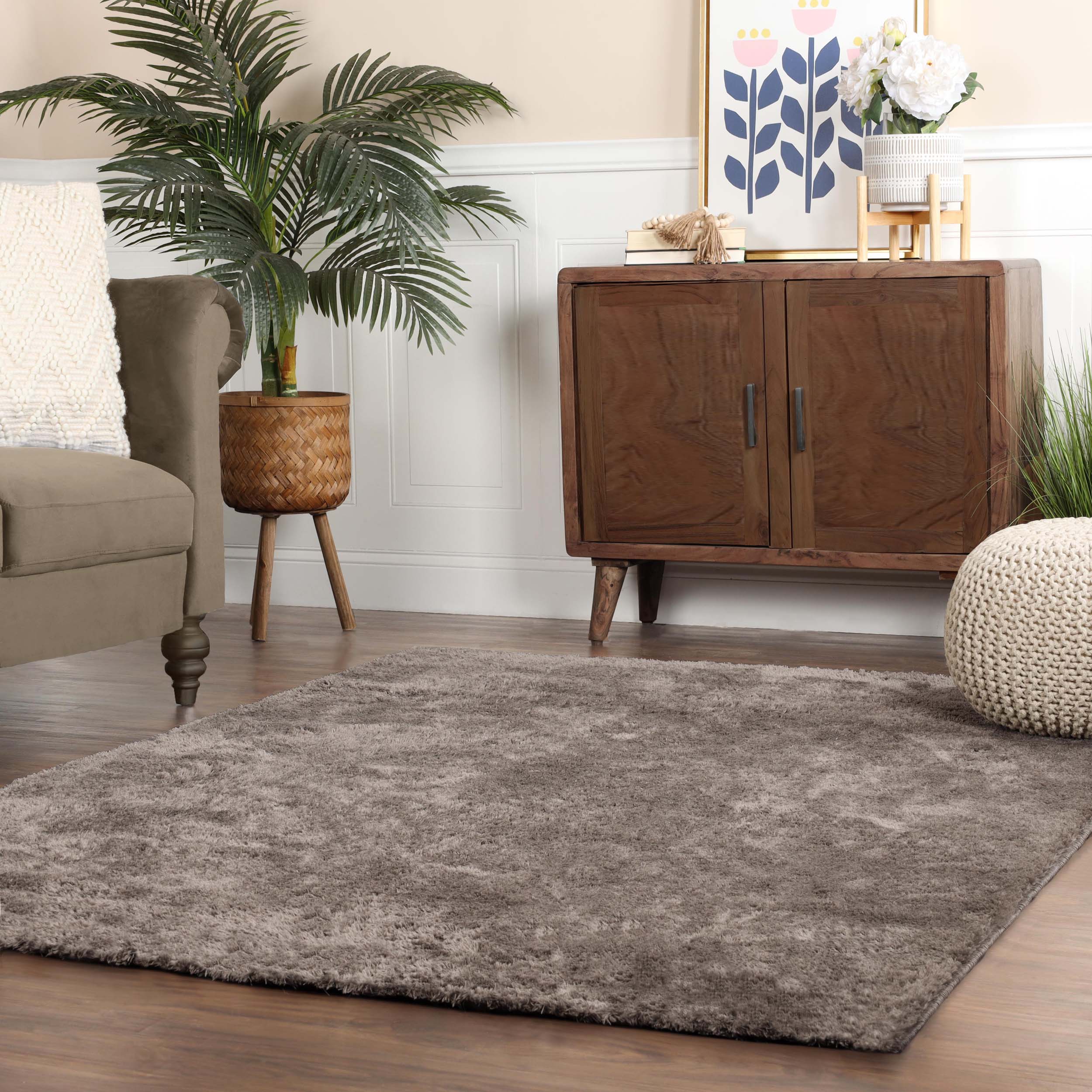 Non-Slip California Shag Plush Indoor Area Rug - Soft Solid Color Carpet for Living Room, Bedroom, Nursery - Perfect for Home Decor & Cozy Spaces