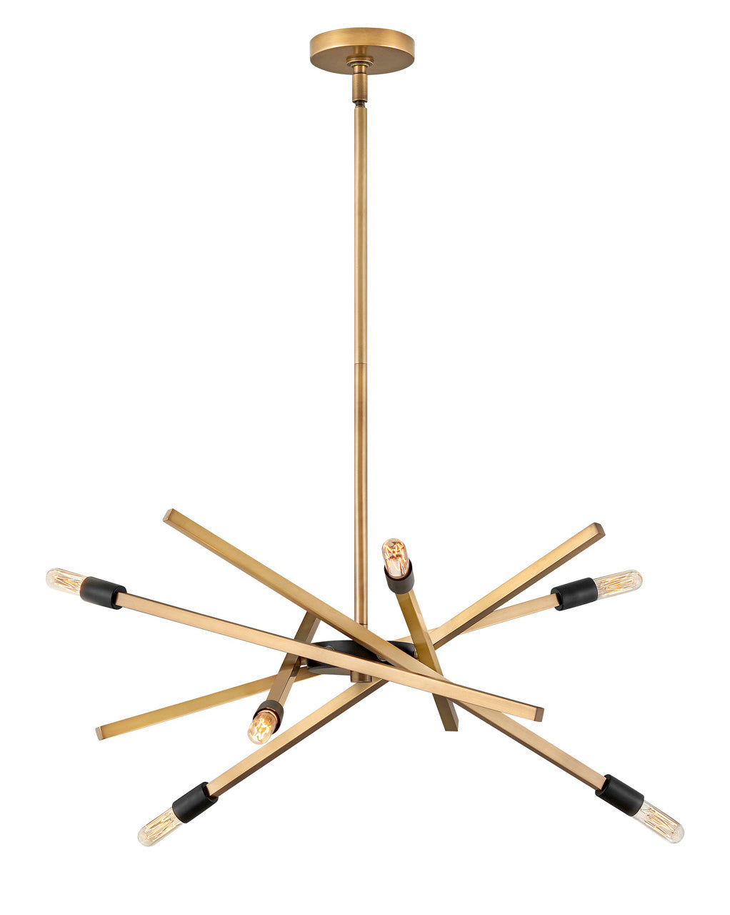 Archer LED Chandelier in Heritage Brass - Modern Crystal Ceiling Light Fixture for Dining Room, Bedroom & Living Room Lighting Decor