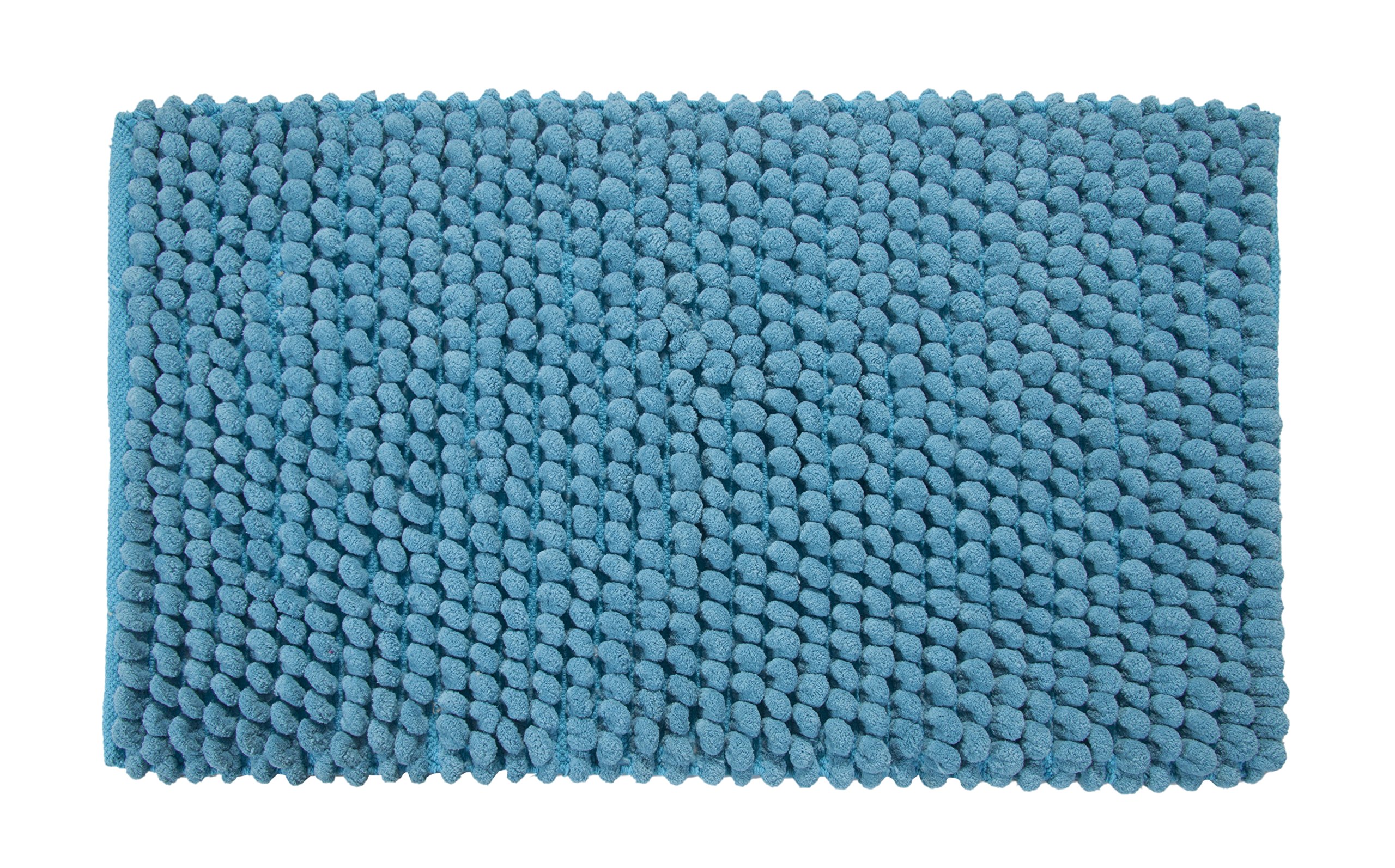 Soft Cotton & Microfiber Bath Rug – 50x30 Inch Non-Slip Latex Backing, Arctic Blue Loop Bubbles Pattern, 200 GSM Handloom – Perfect for Bathroom, Shower & Spa – Spot Clean Only