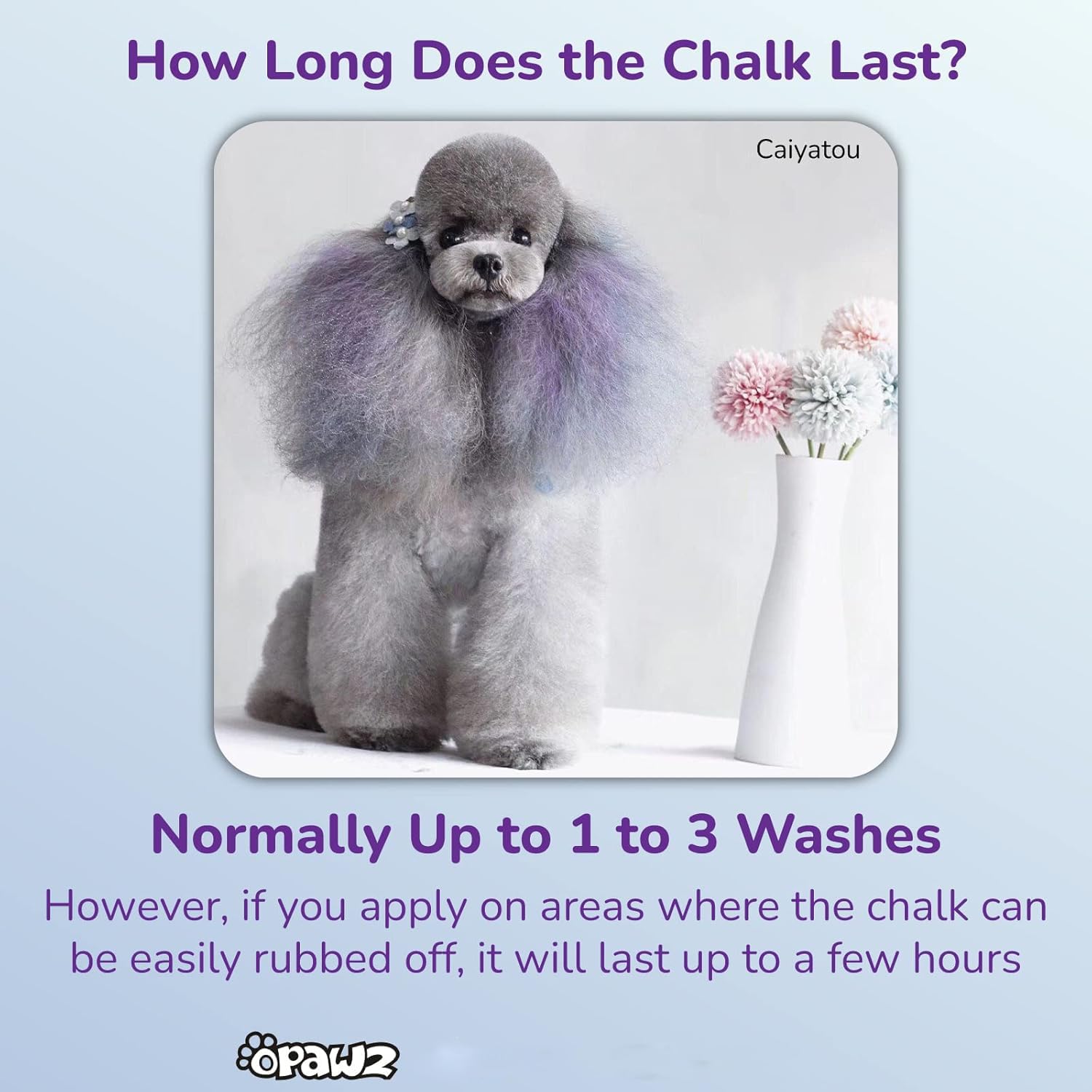 OPAWZ Washable Pet Hair Dye - Safe Temporary Dog Hair Chalk for Creative Grooming (Black) - Perfect for Parties & Pet Shows