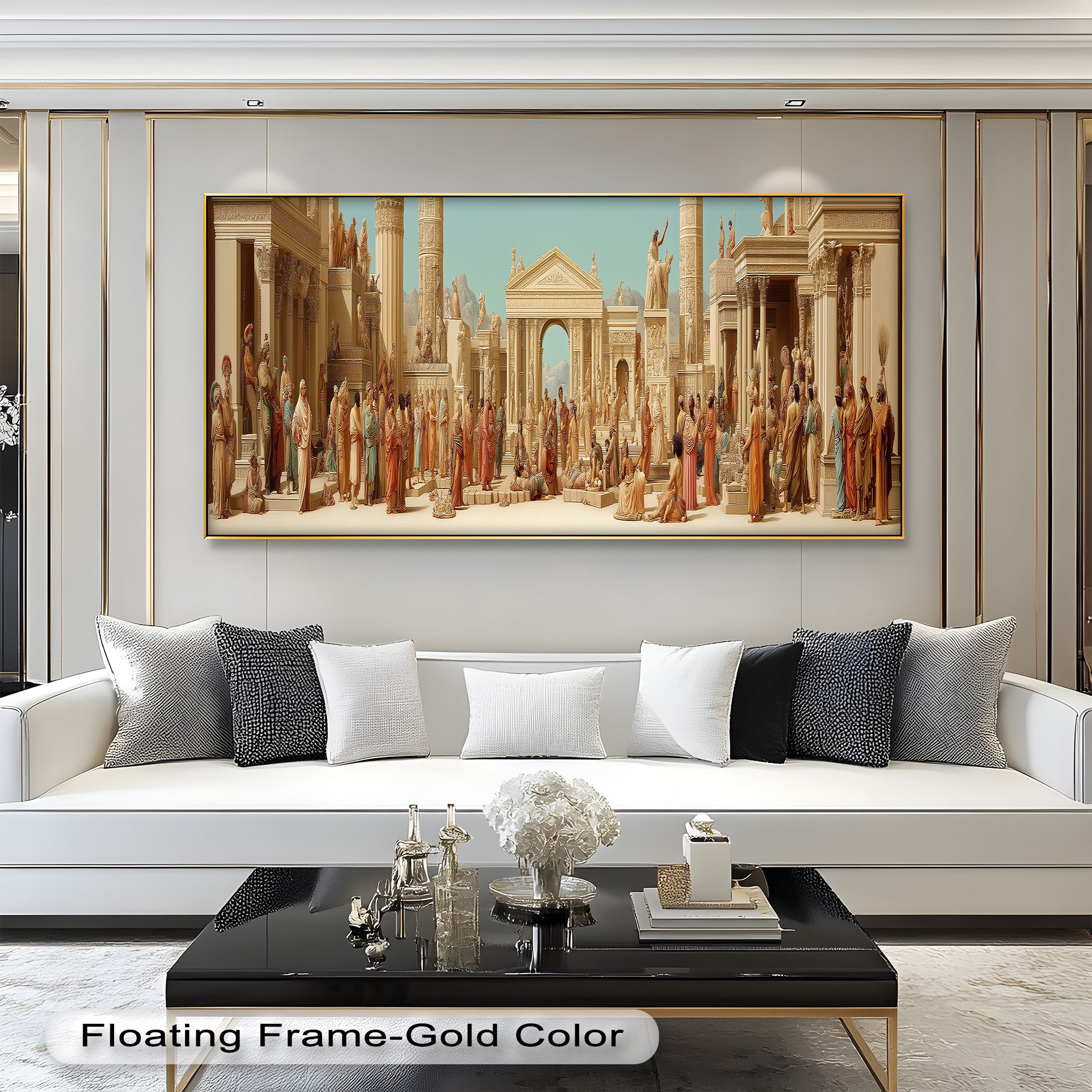 Ancient Agora Gathering - Roman Forum Oil Painting Wall Art | Historical Landscape Artwork | Perfect for Home Decor, Office & Gallery Display