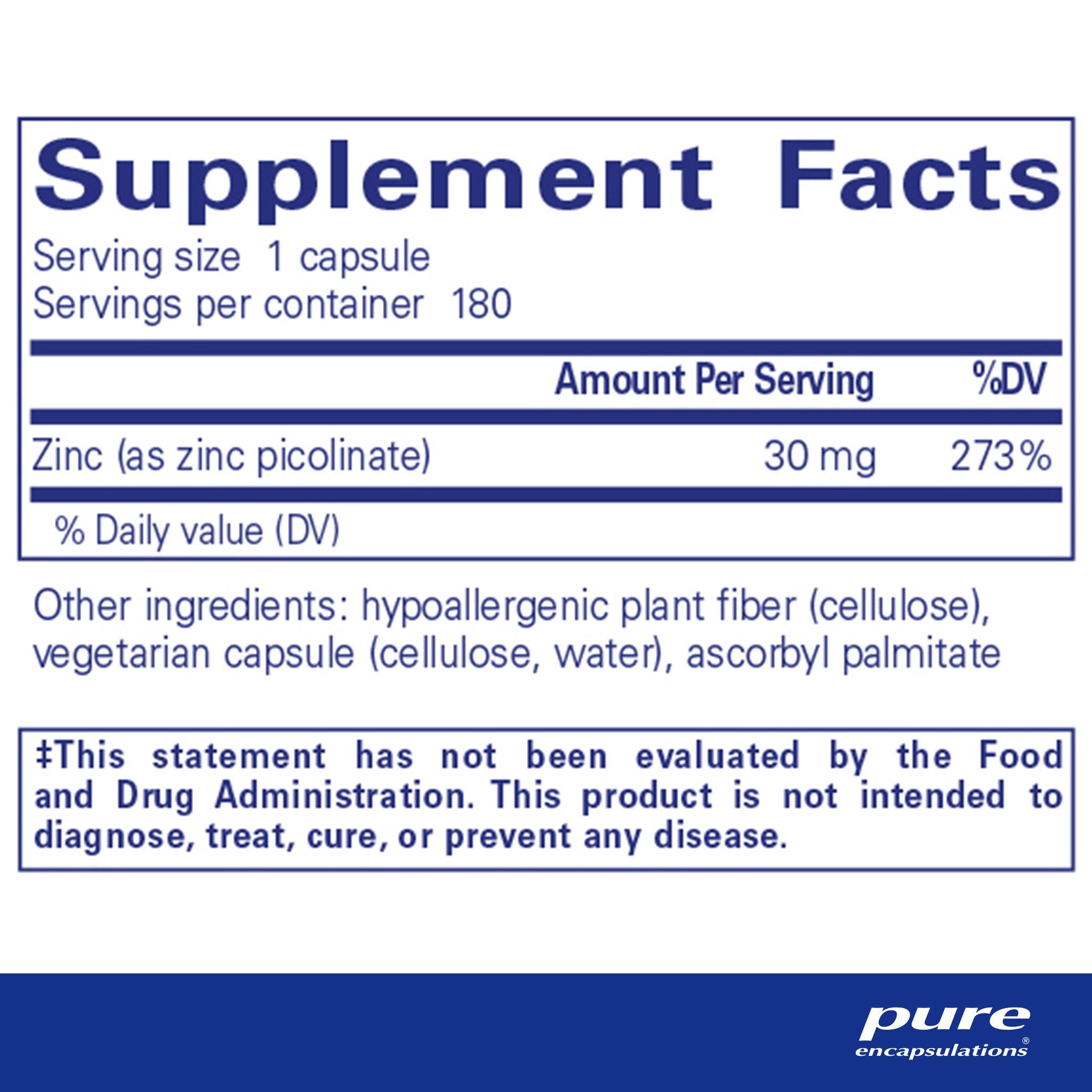 Pure Encapsulations Zinc 30mg Supplement - Immune Support & Antioxidant Boost - for Daily Wellness & Cold Defense