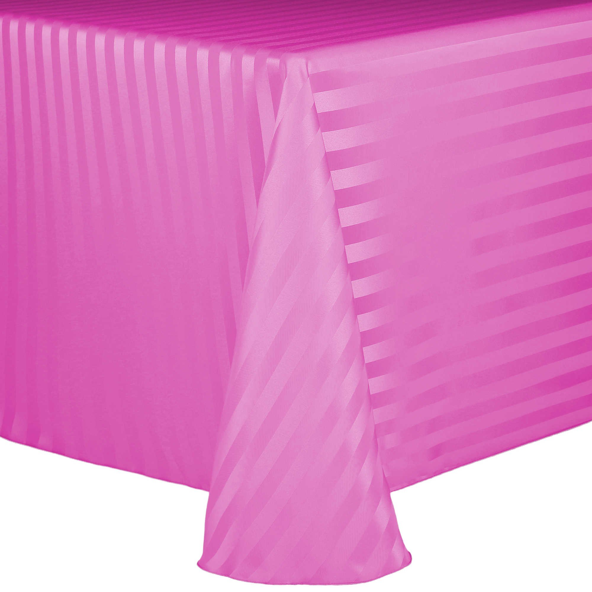 Satin Stripe Oval Tablecloth 70x104 Inch - Perfect for Picnics & Parties