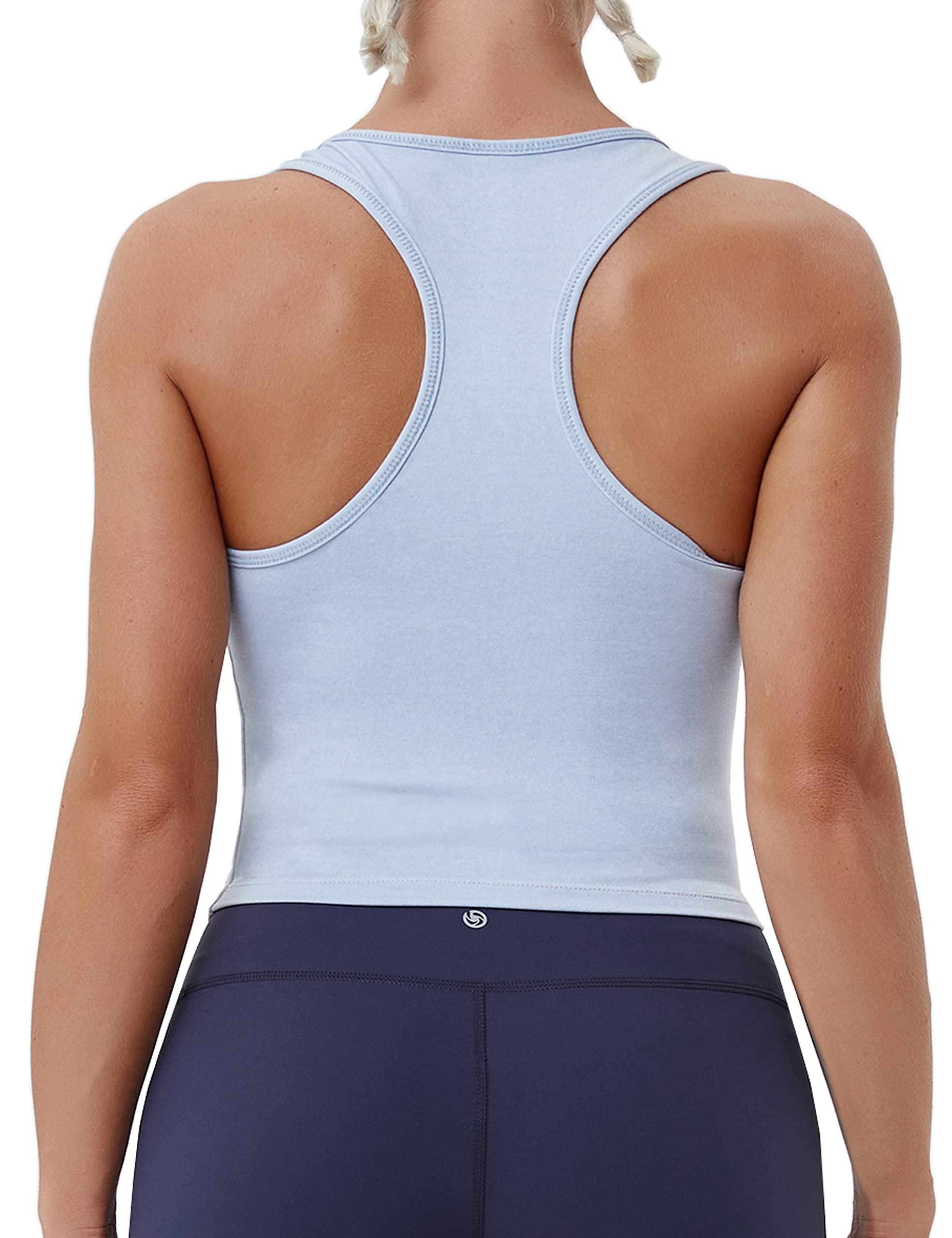 BUBBLELIME Women's Racerback Tank Top - Breathable Cotton Compression Workout Shirt for Yoga, Running & Gym | Stretchy Sleeveless Crop Top for Women | Perfect for Fitness, Sports & Casual Wear