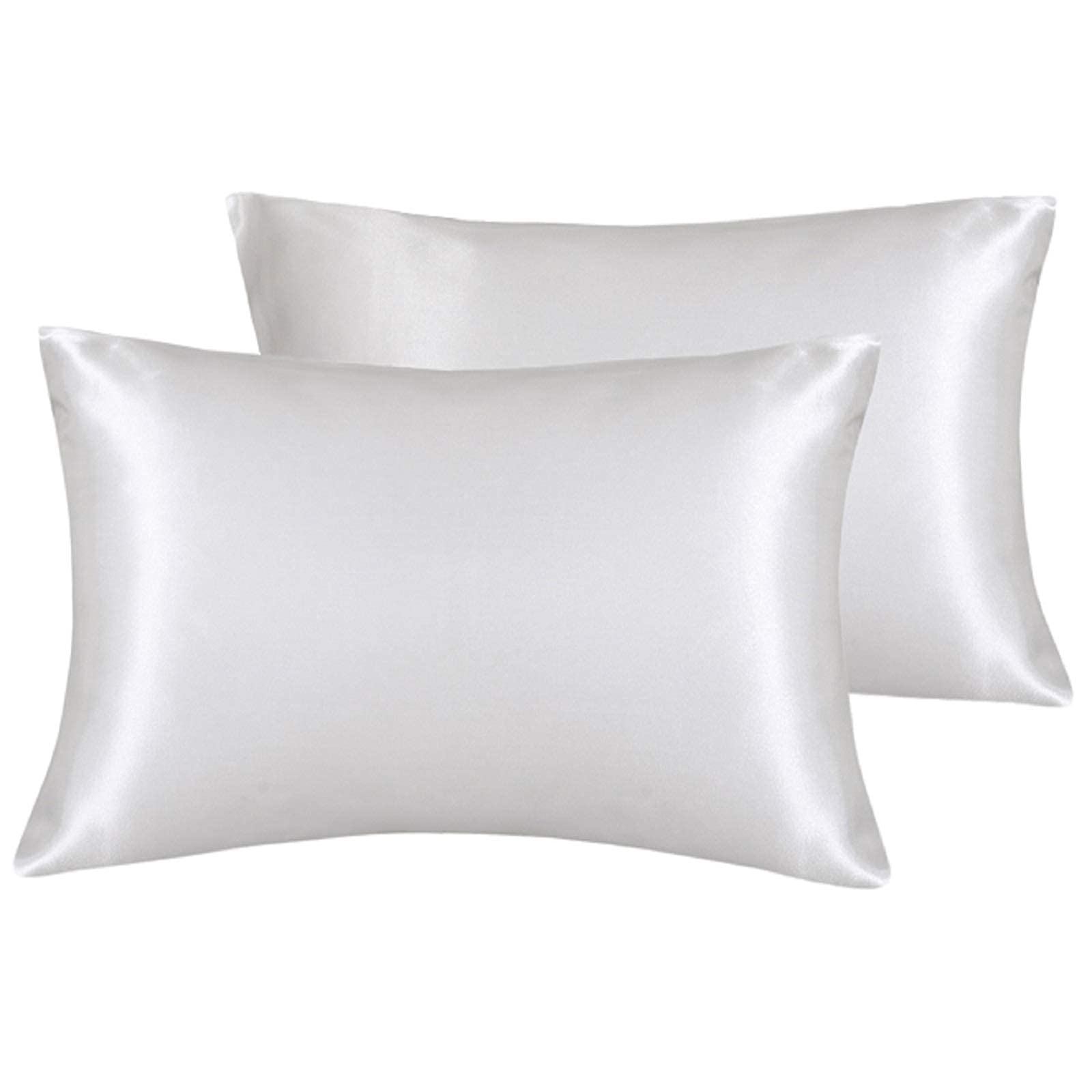Luxury Satin Pillowcase for Hair & Skin - 2 Pack Cooling Super Soft Pillow Covers (12x16 Inches) with Envelope Closure - Travel Size Ivory Satin Pillow Cases - Perfect for Home, Bedroom & Travel Use