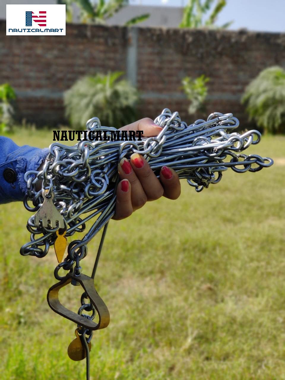 Nautical-Mart 20m Survey Measuring Chain - High-Quality Land & Engineering Measurement Tool for Construction, Surveying & Outdoor Activities