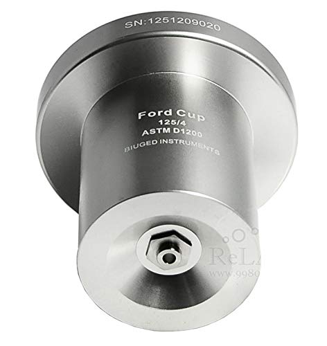 Ford Viscosity Cup Viscometer Kit - ASTM D1200 Certified (No.1-No.5 Cups) | Portable Paint, Ink & Syrup Flow Tester | Quick Viscosity Measurement for Flawless Coating Finish (4# Cup) | Ideal for Automotive, Industrial & Food Grade Applications