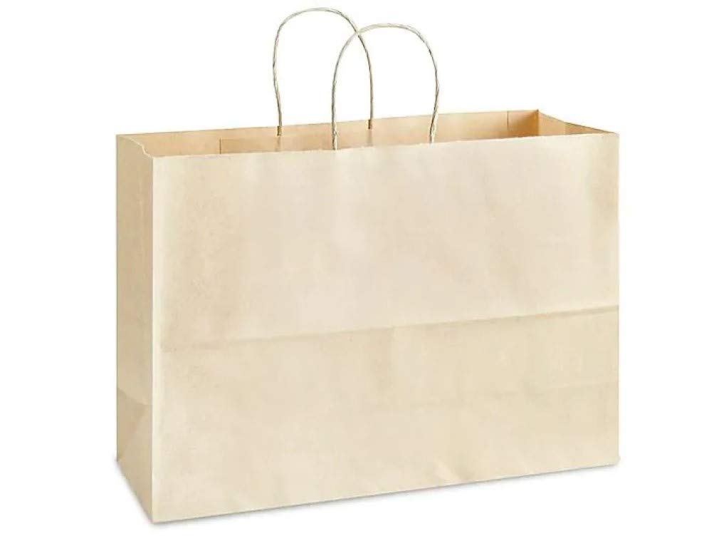 Premium Kraft Colored Shopping Bags - 50 Pack Eco-Friendly Recyclable Paper Bags - 16