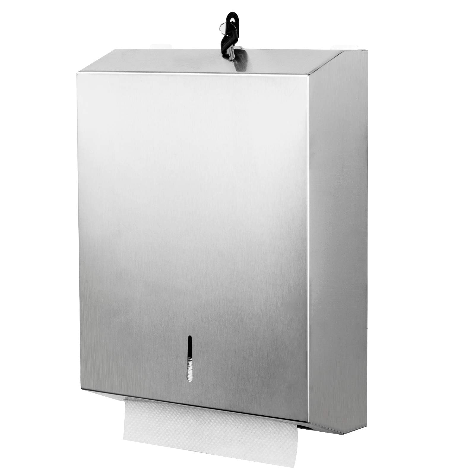 Touchless Commercial Paper Towel Dispenser Wall Mount - C-Fold/Multi-Fold/Tri-Fold Hand Towel Holder with Lock for Restrooms, Kitchens & Office Use