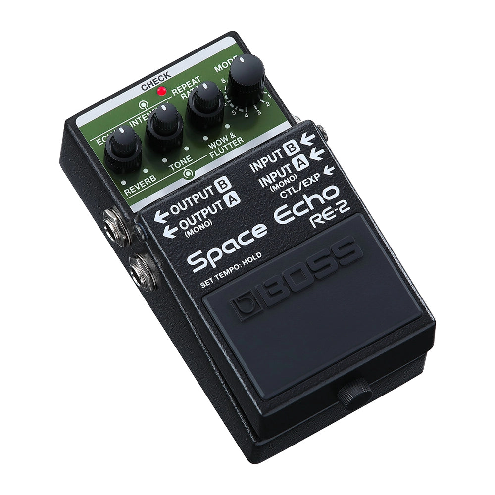 Boss RE-2 Space Echo Delay and Reverb Guitar Effects Pedal - Vintage Tape Echo Emulation for Studio & Live Performances