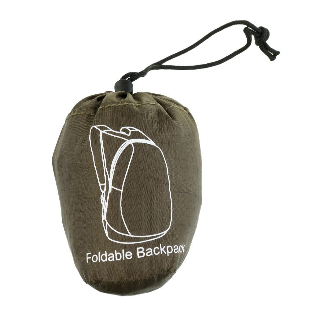 Foldable Waterproof Lightweight Travel Backpack - Army Green Daypack for Hiking, Camping & Airplane Carry-On | Compact & Packable