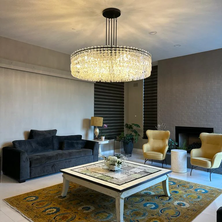 Melody K9 Crystal Round Chandelier - Elegant Ceiling Light Fixture for Living Room, Bedroom & Kitchen Island | Perfect for Dining Areas, Entryways & Home Decor