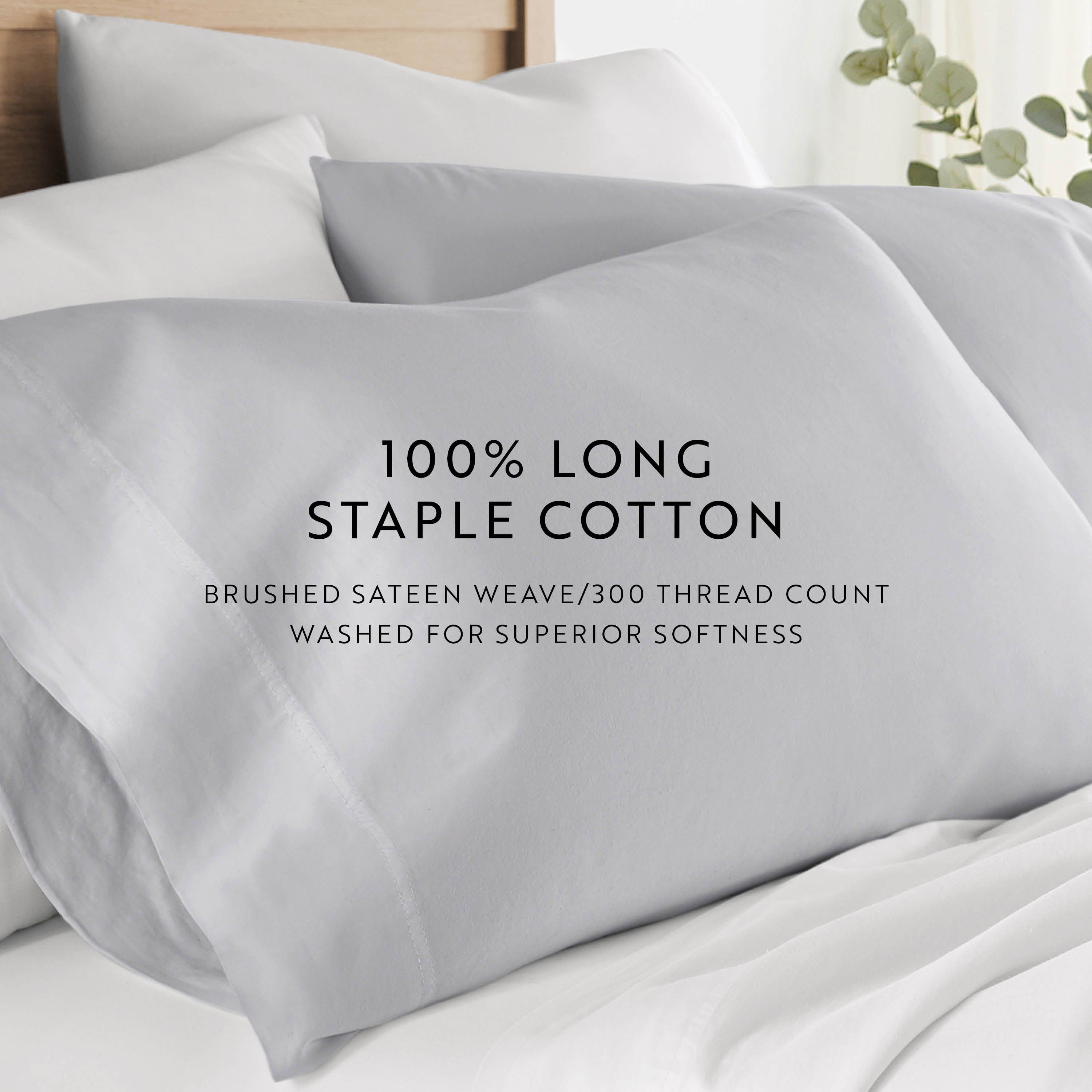 Premium 100% Long Staple Cotton Pillowcase Set - Soft & Breathable Bedding for Side Sleepers & Hot Sleepers - Perfect for Master Bedroom, Guest Room & Travel