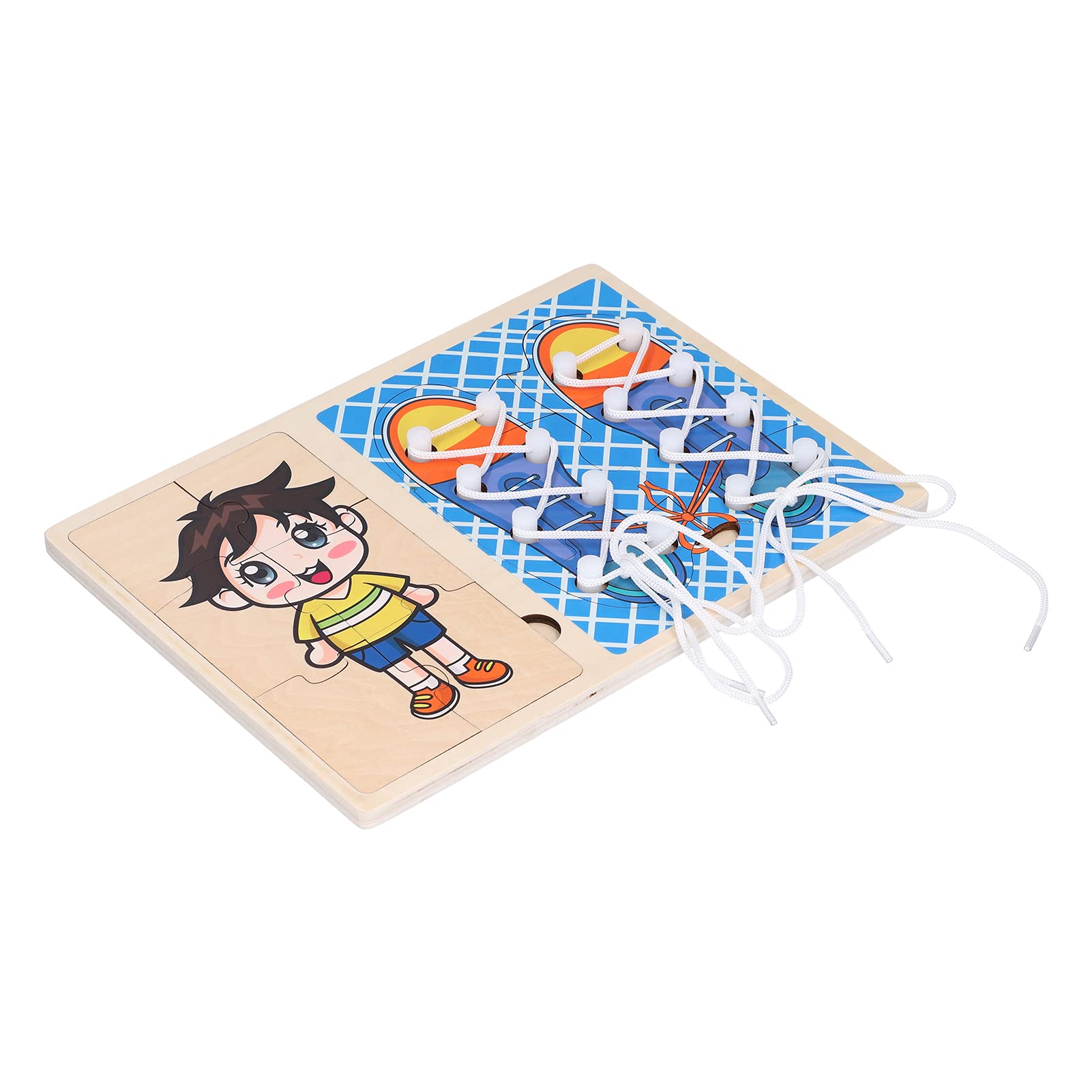 Zerodis Kids Shoe Lacing Puzzle Toy - Learn to Tie Shoelaces with Fun Threading Game for Toddlers & Preschoolers - Perfect for Fine Motor Skills & Early Childhood Education