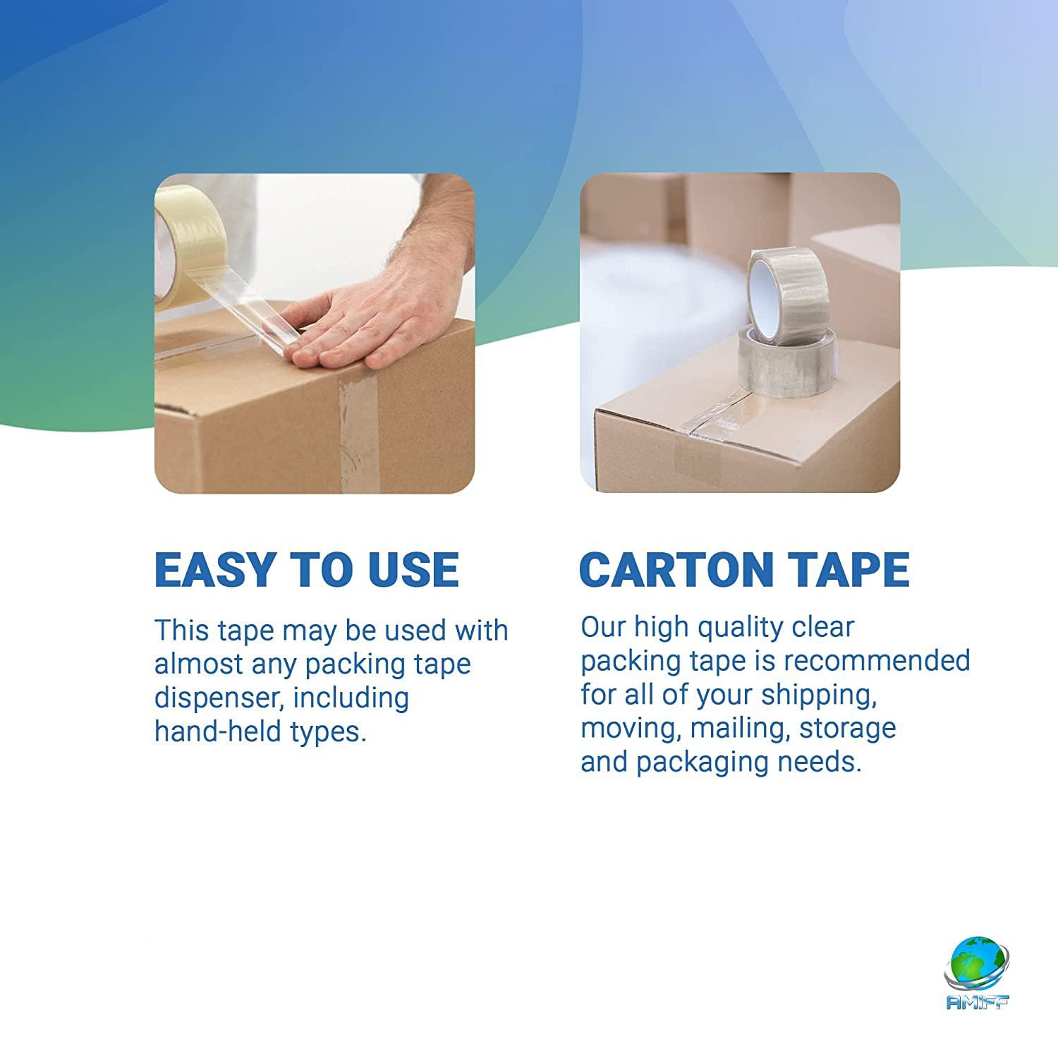 36 Pack 1.6 Mil Clear Hotmelt Adhesive Sealing Tape - 2