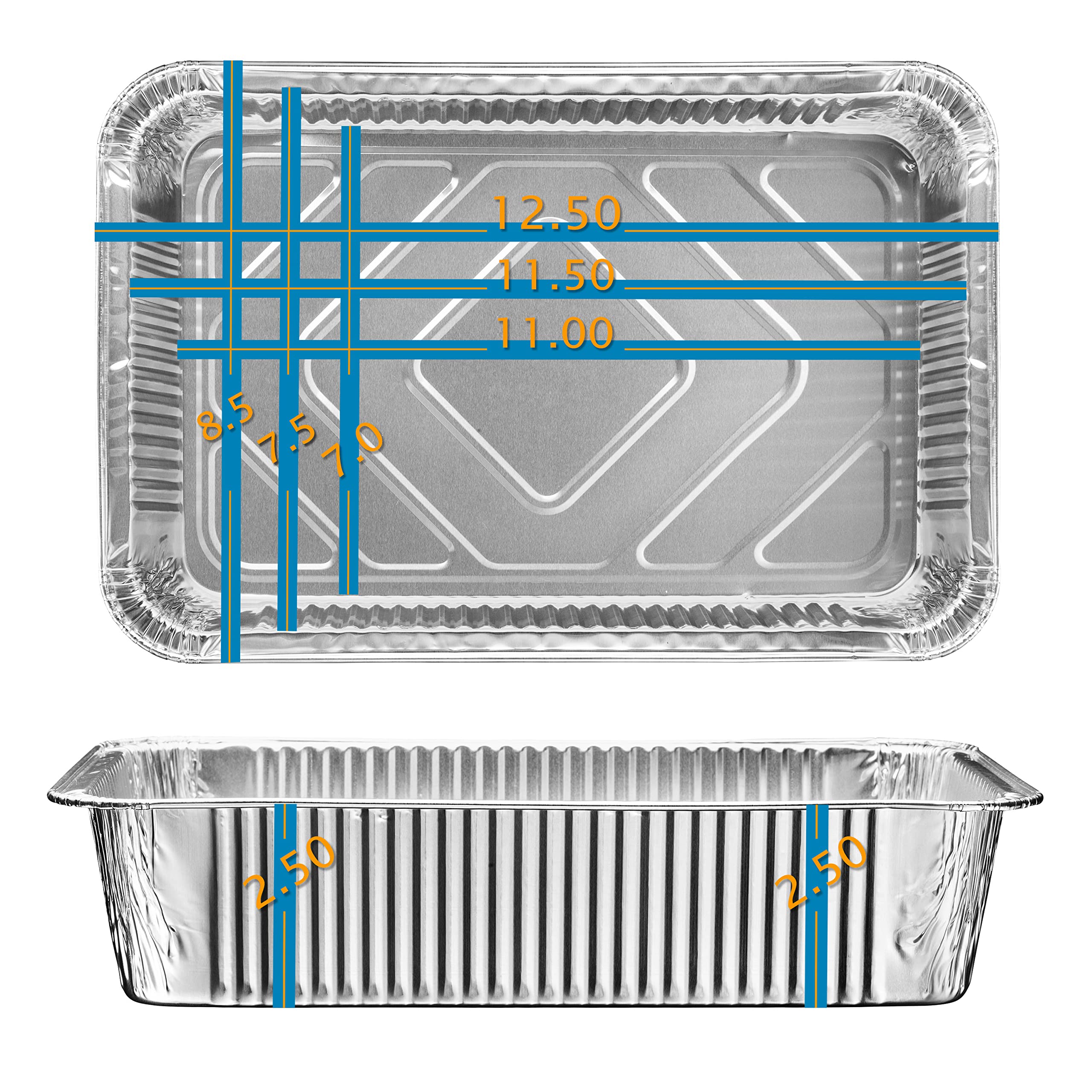 Diplastible 11x7 Disposable Aluminum Pans with Lids - 20 Pack | Heavy Duty Baking Pans for Cooking, Roasting & Food Storage | Ideal for Parties, Catering & Meal Prep