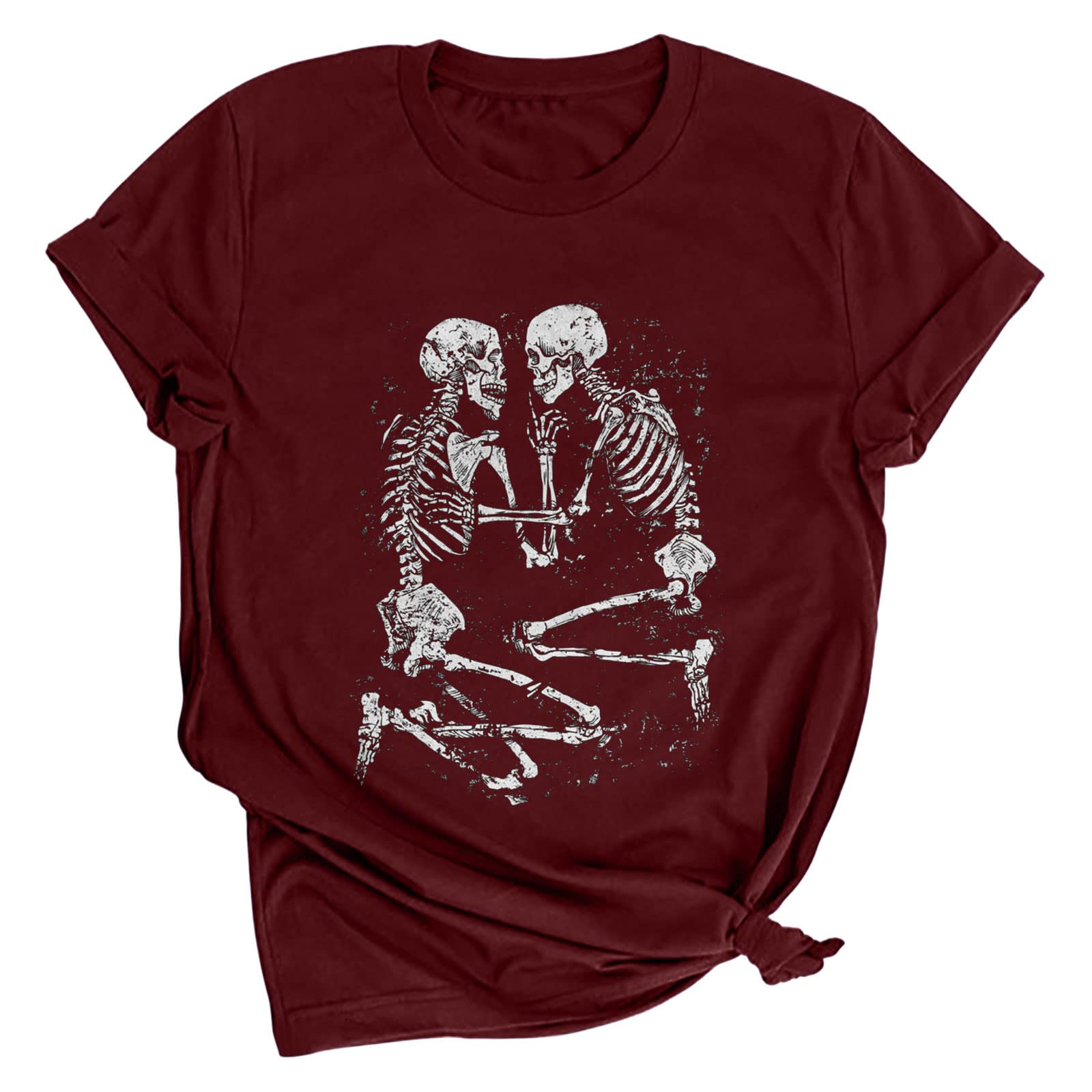 Funny Halloween T-Shirts for Women - Vintage Loose Casual O-Neck Tee with Teacher Letter Print | Perfect for Fall Parties, Costumes & Everyday Wear