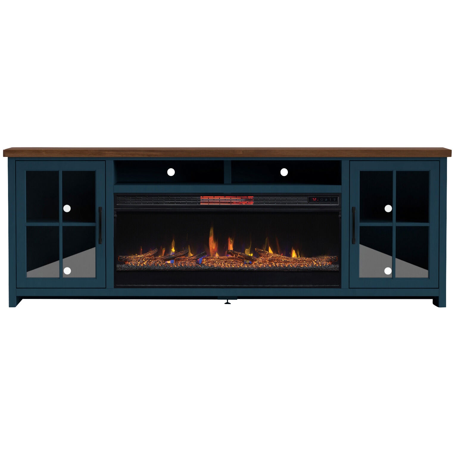 88 Inch Nantucket Fireplace Console - Rustic Wood Mantel for Living Room, Bedroom & Home Decor - Perfect for Holiday Decorations & Cozy Gatherings