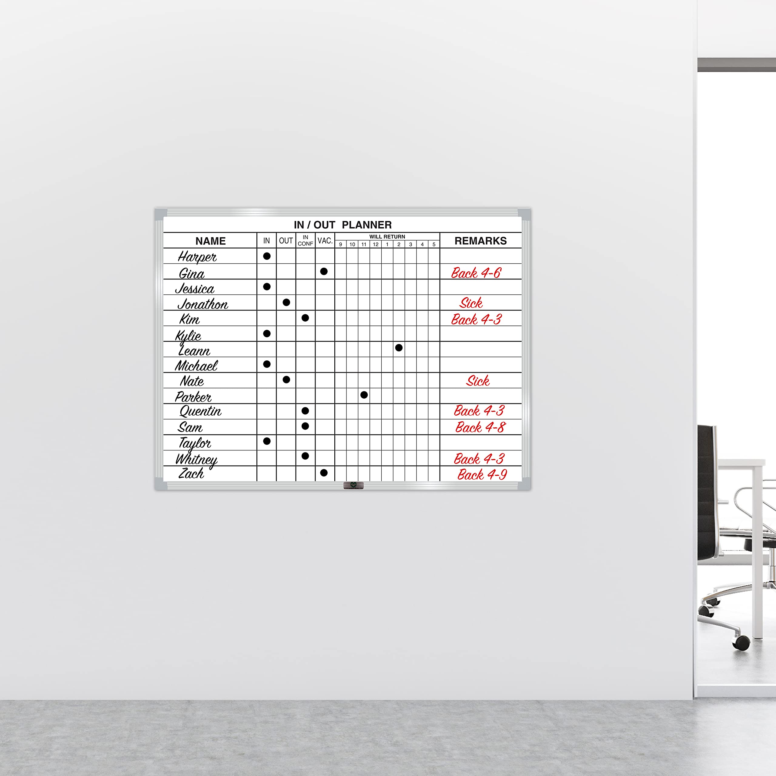 Magna Visual Magnetic Dry Erase In/Out Board - 18