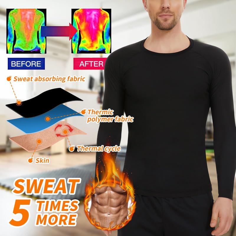 Men's Sauna Shirt - Heat Trapping Workout T-Shirt for Gym & Sweat Training