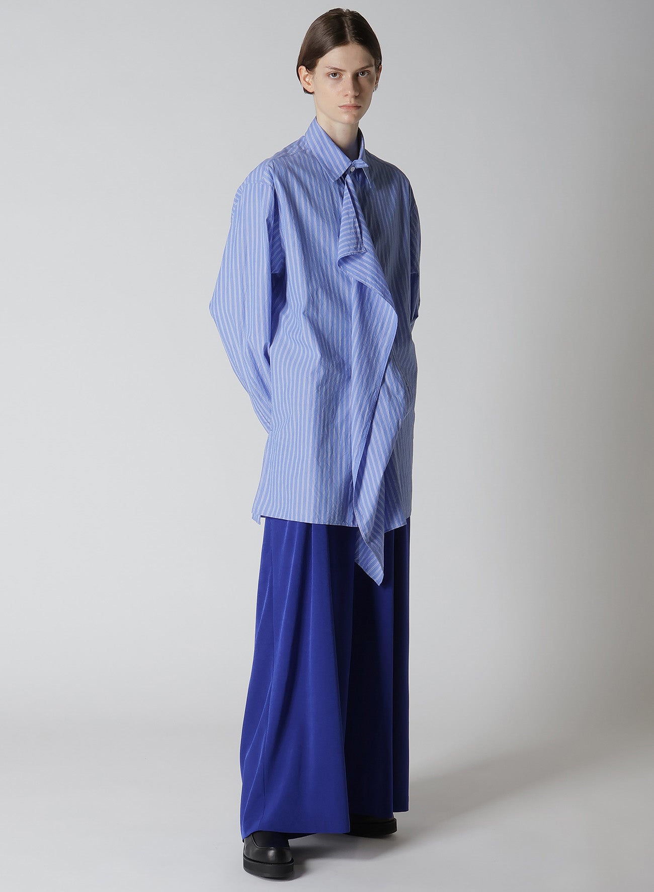 CREPE de CHINE DOUBLE TUCKED WIDE PANTS for Women - High Waist Flowy Palazzo Pants for Office, Travel & Casual Wear