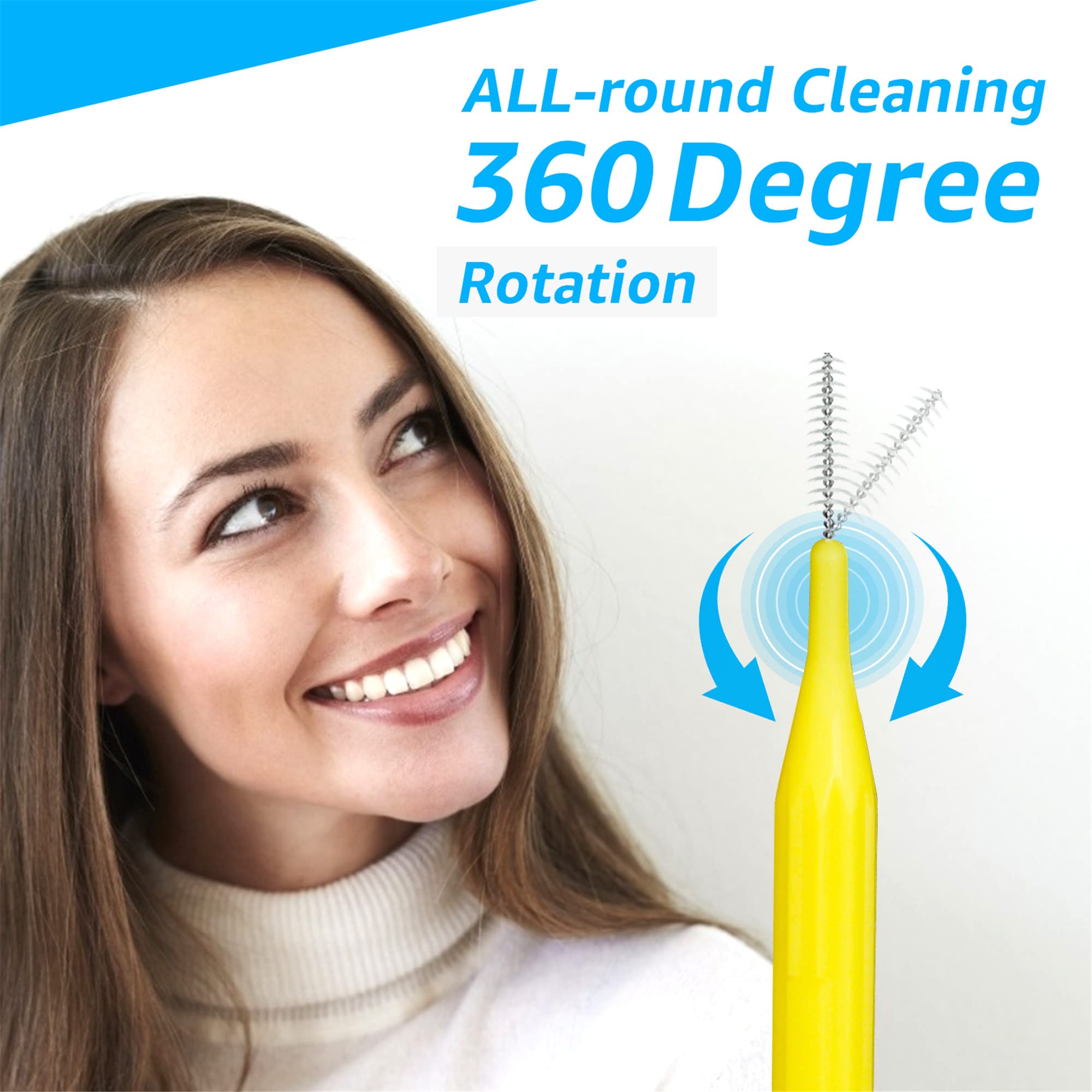 RAZOKO Interdental Brush - 88 Count (2mm-3mm) for Easy Teeth Cleaning & Flossing