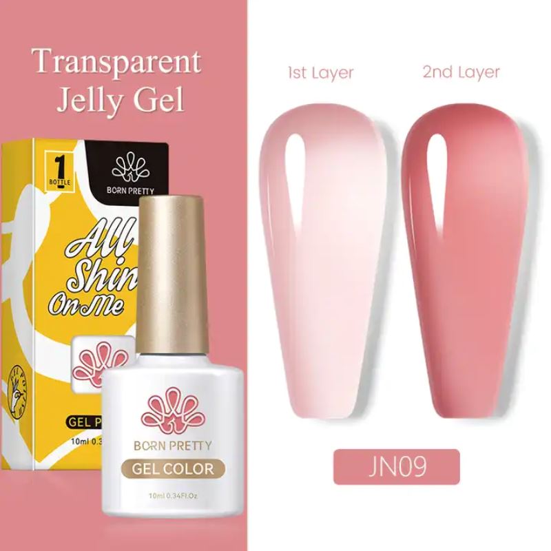 Born Pretty Jelly Nude Gel Polish - Long Lasting Soak Off UV LED Nail Polish for Salon & Home Manicure - Perfect for Weddings, Parties & Everyday Wear