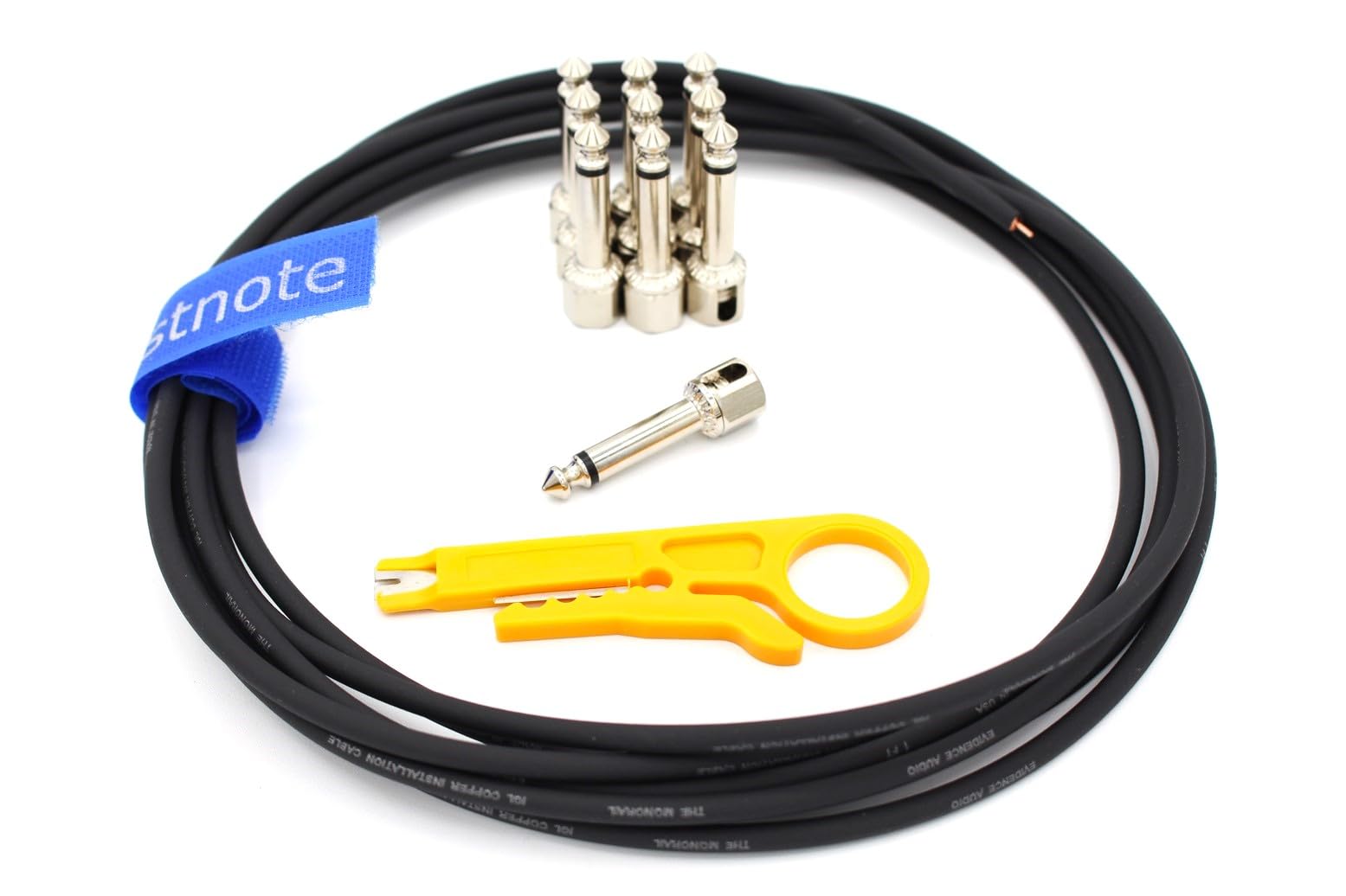 Evidence Audio Geistnote Monorail Solderless Pedalboard Kit - 20 SIS Plugs & 20ft Black Cable for Guitar Effects Pedals | Perfect for Live Performances & Studio Recording
