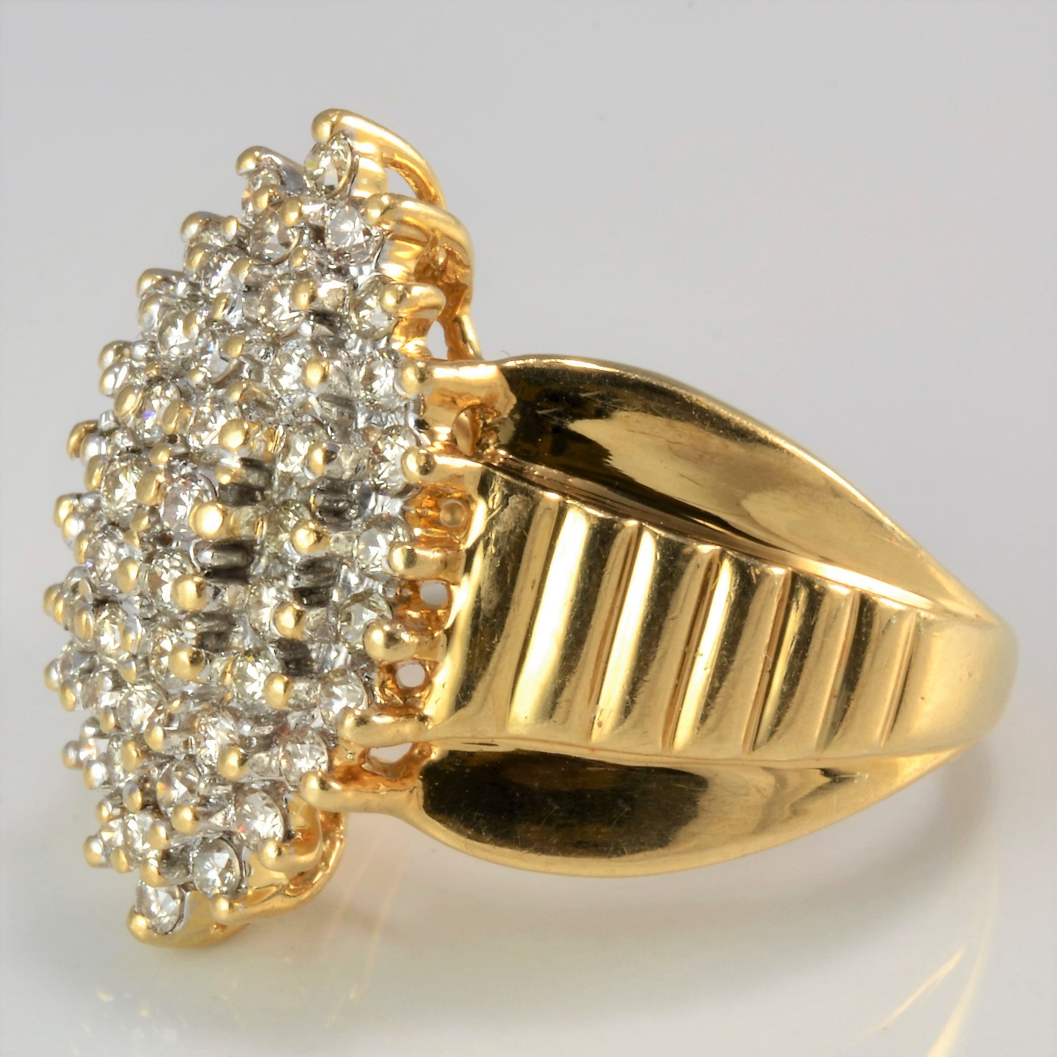 Marquise Shaped Diamond Cluster Ring 0.83 Carat Total Weight Size 7 - Elegant Wedding Band, Anniversary Gift for Her, Perfect for Engagement & Special Occasions