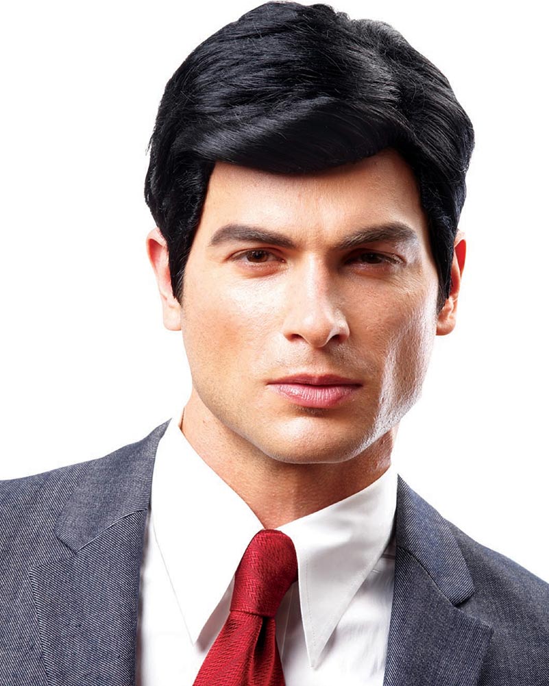 50s Style Short Black Wig for Men - Vintage Costume Wig for Halloween, Cosplay, and Themed Parties