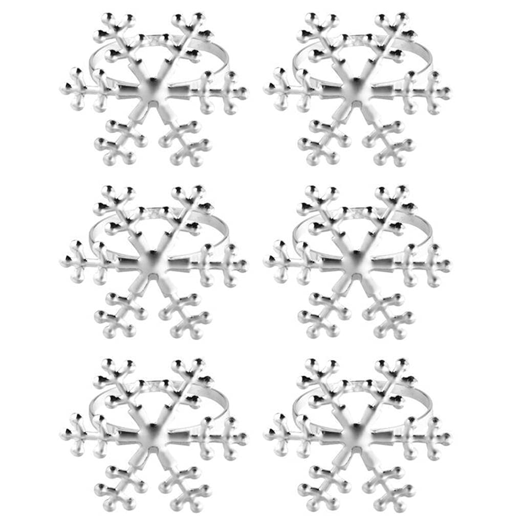 6-Piece Christmas Snowflake Napkin Rings Set - Elegant Holiday Table Decor for Christmas Dinner, Party & Winter Wedding (Color B) - Perfect for Festive Dining, Seasonal Decorations & Special Occasions