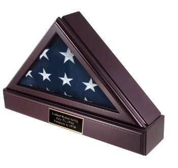 Military Memorial Flag Display Case - Premium Wooden Flag Case for Folded American Flags - Perfect for Veterans, Memorials & Patriotic Home Decor
