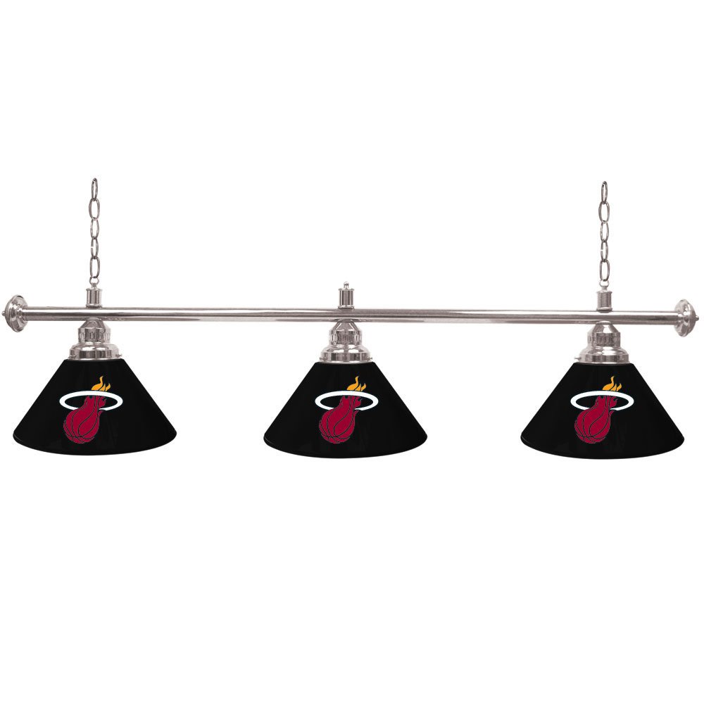 Miami Heat NBA 3-Shade Billiard Lamp - Officially Licensed NBA Merchandise - Perfect for Game Room, Man Cave & Sports Bar Decor