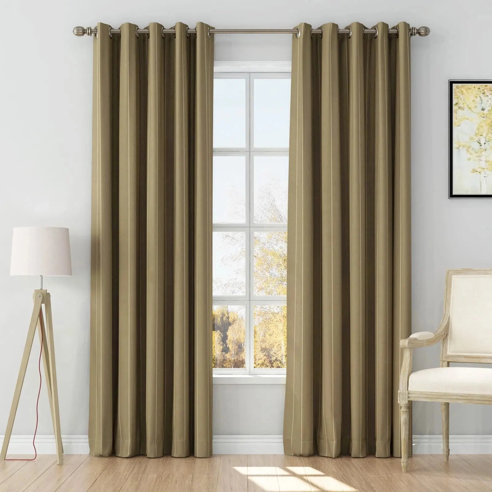 Wide Stripe taupe khaki WS84
