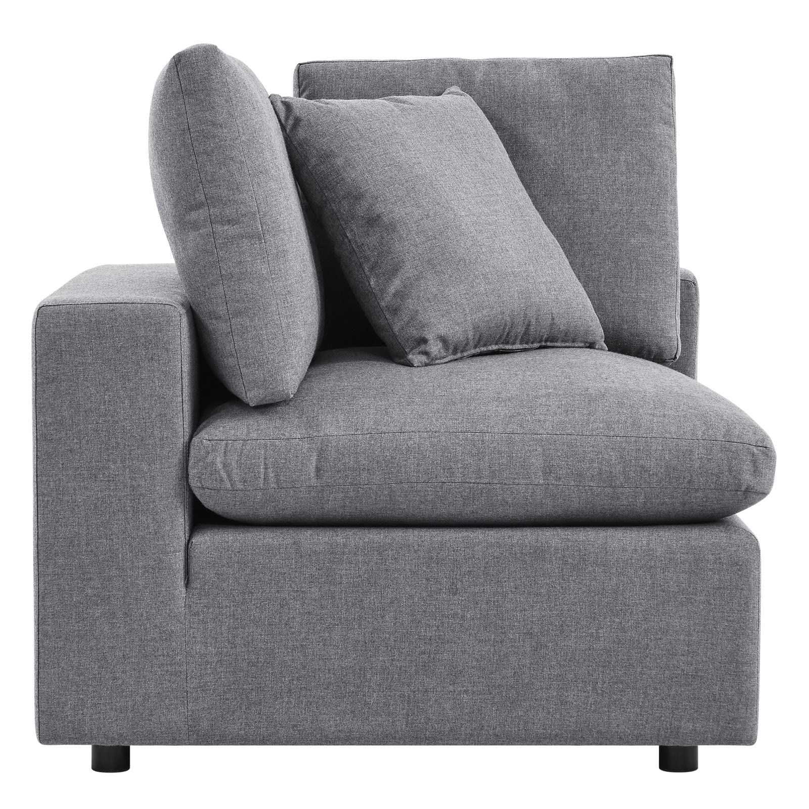 Modway Commix 5-Piece Outdoor Patio Sectional Sofa Set - L-Shaped Armless Design with Sunbrella Gray Fabric - Perfect for Backyard, Poolside & Garden Relaxation
