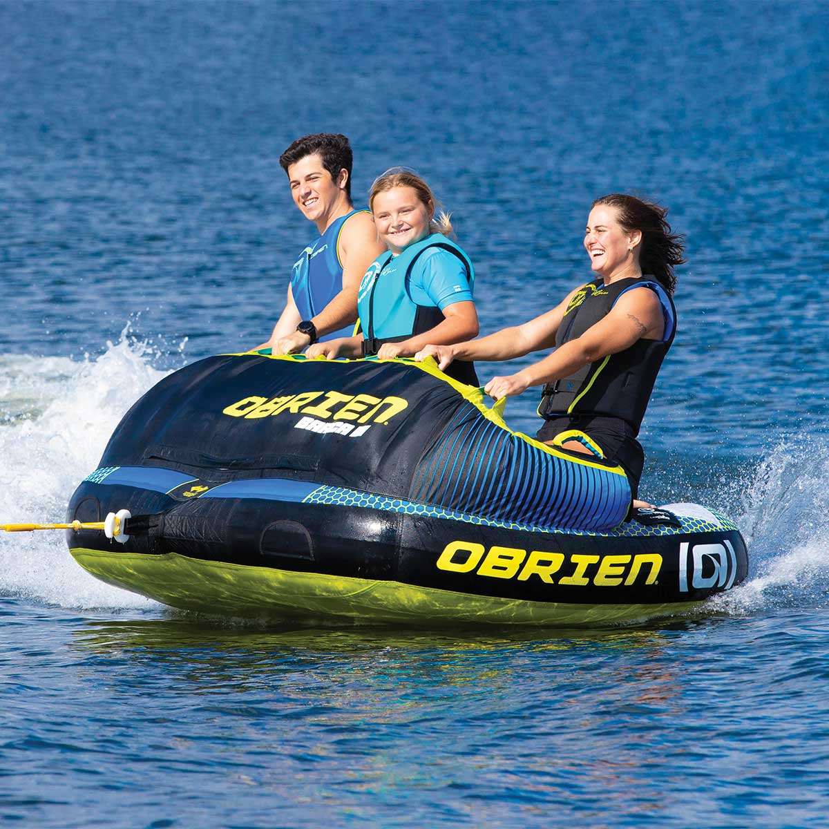 O'Brien Barca 3 Towable Tube - 3 Rider Inflatable Water Tube for Boating & Lake Fun - Perfect for Family, Friends & Summer Water Sports