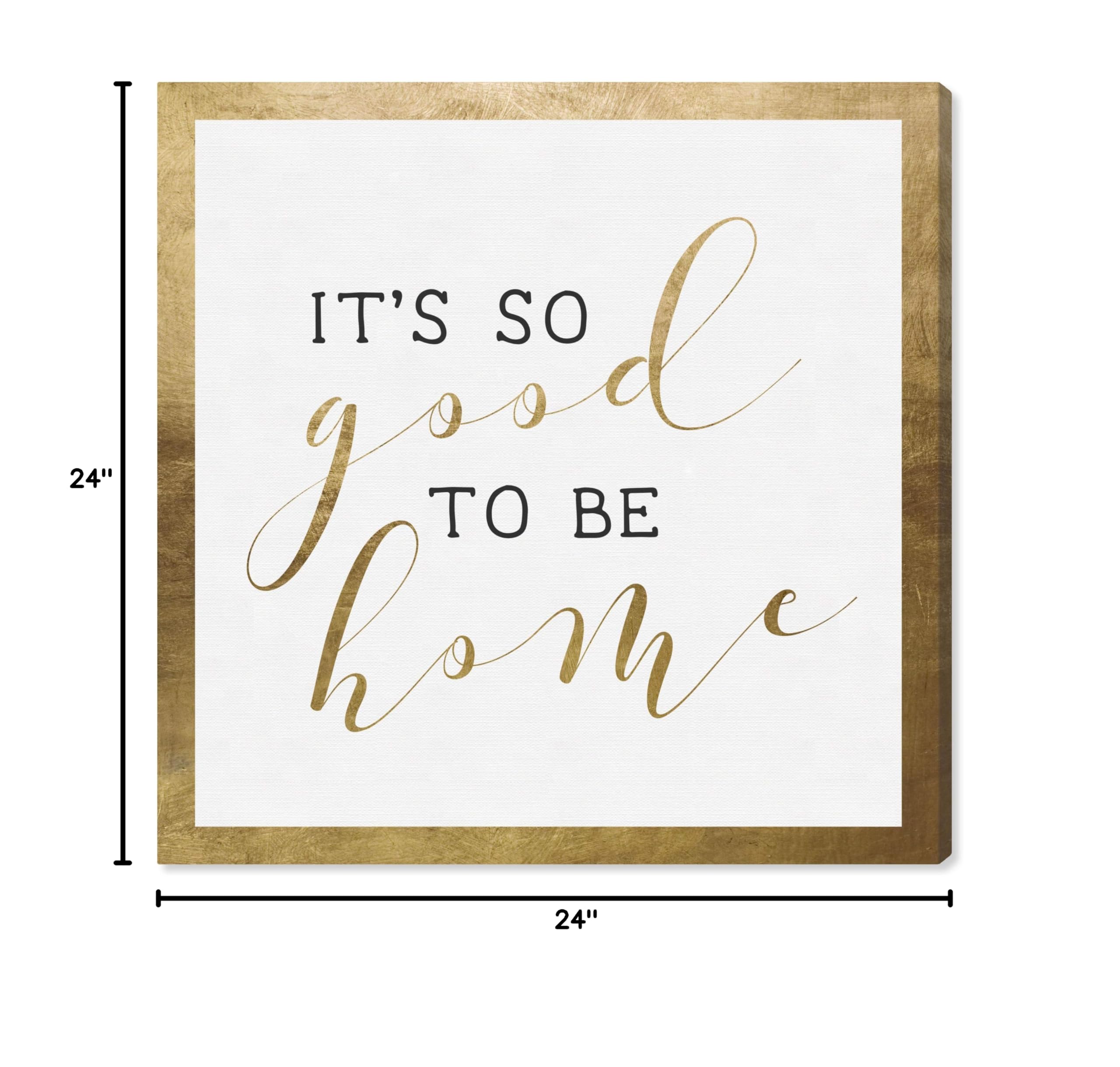 Oliver Gal Artist Co. 'Good' Typography & Quotes Wall Art Canvas Print - 24x24 Inches, Gold & White - Perfect for Living Room, Bedroom & Office Décor