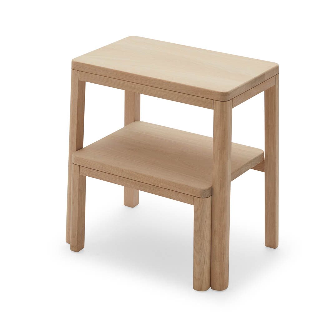 SKAGERAK Noboru 3-Step Wooden Ladder - Solid Oak Foldable Stool for Home, Kitchen, and Garage - Compact Stepladder for Reaching High Shelves and Storage Spaces